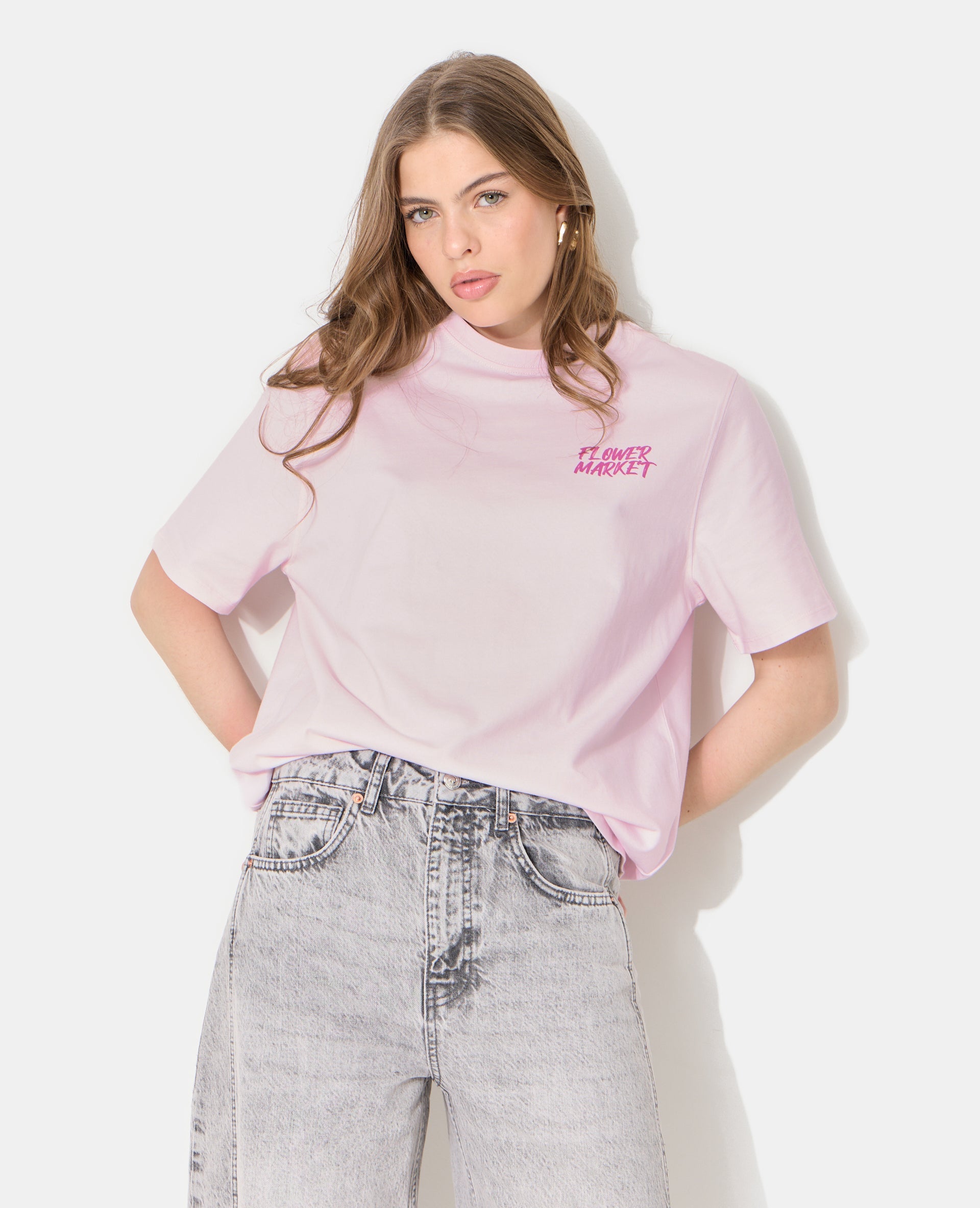 T-shirt oversize avec print poitrine et dos