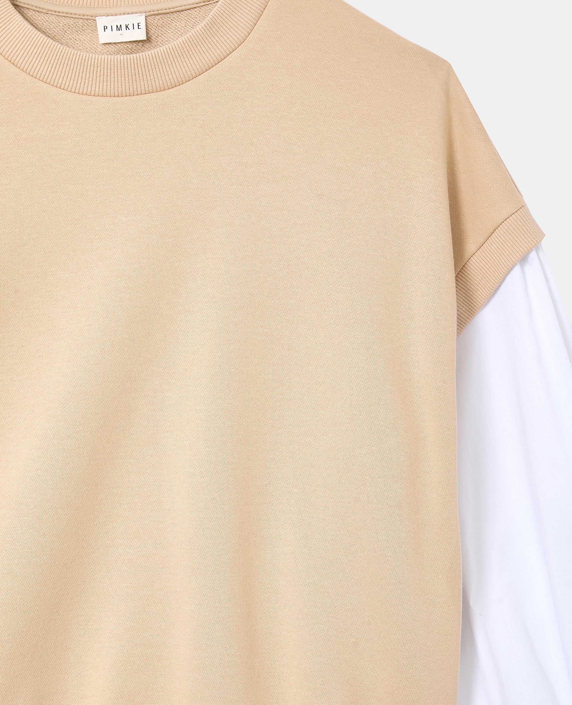 Sweat avec manches chemise effet 2 en 1