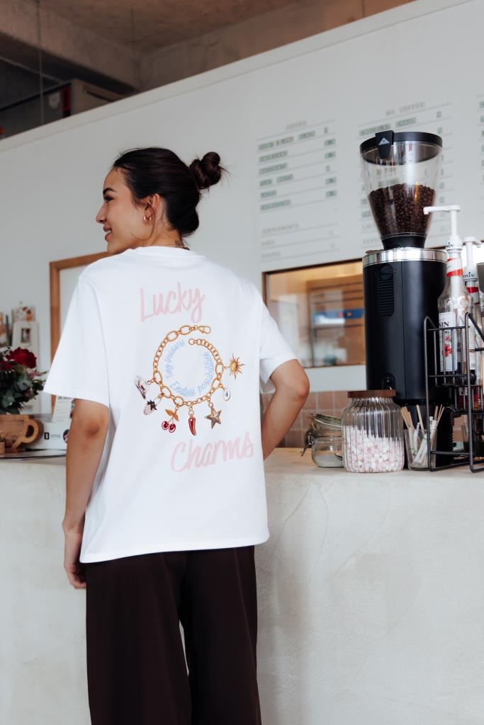 T-shirt oversize avec print poitrine et dos