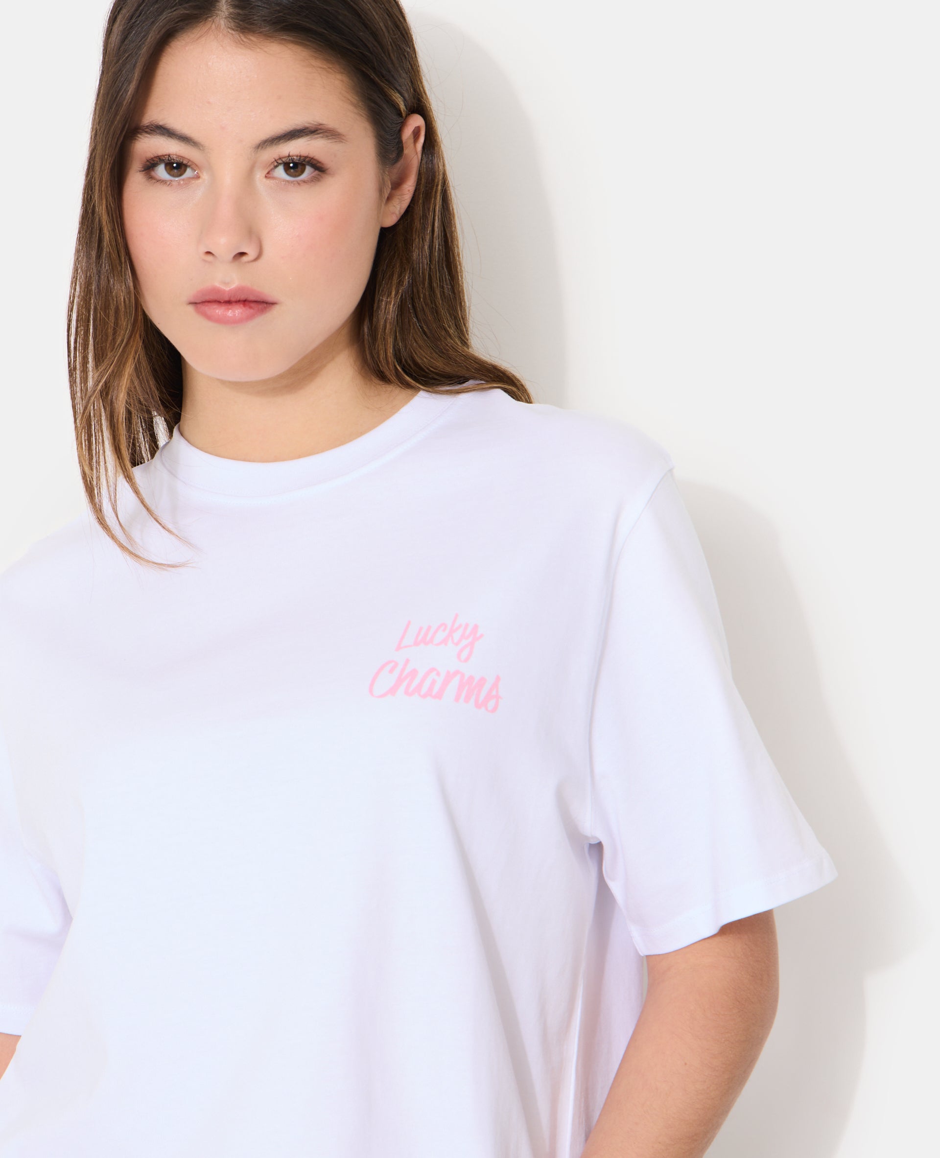 T-shirt oversize avec print poitrine et dos