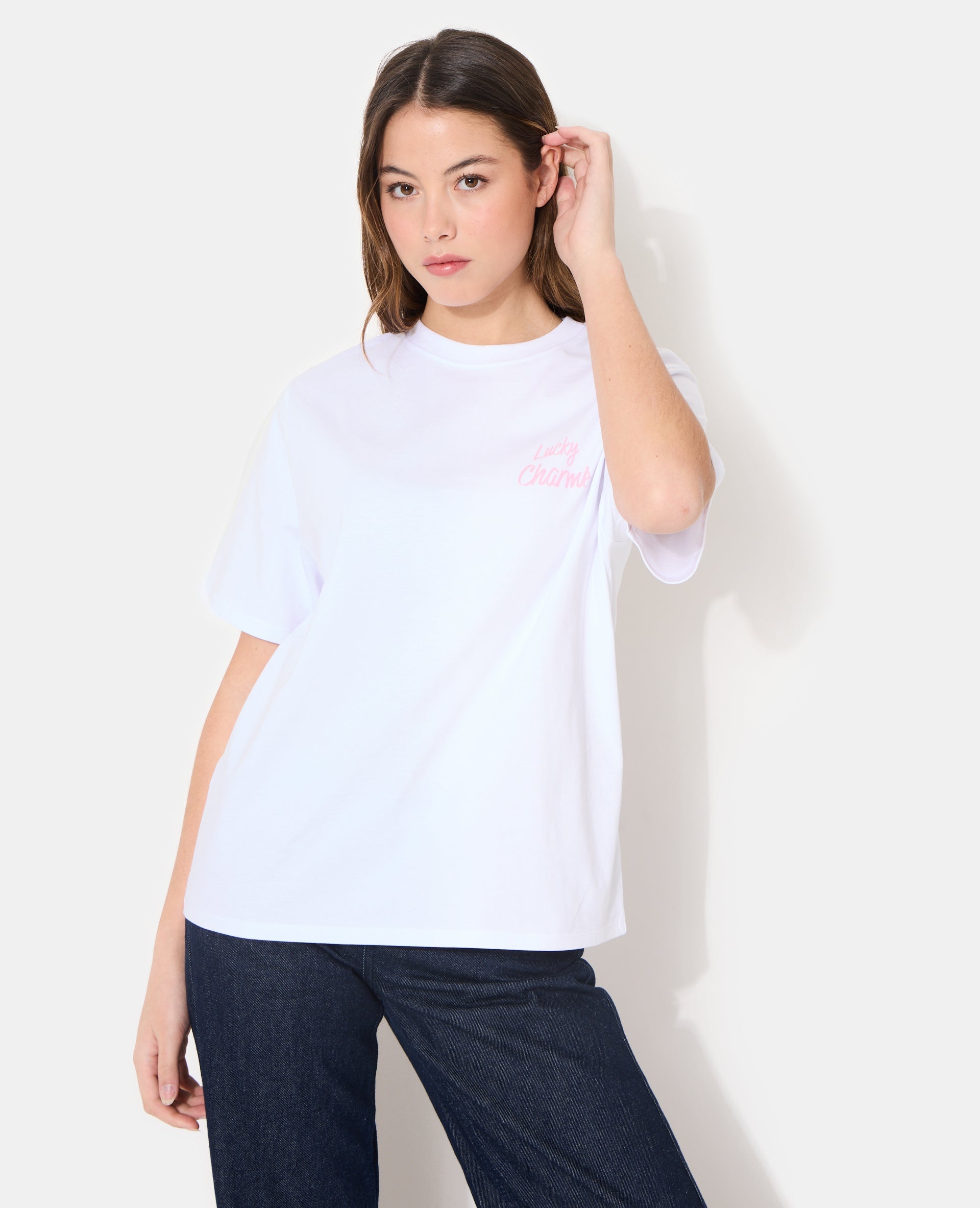 T-shirt oversize avec print poitrine et dos