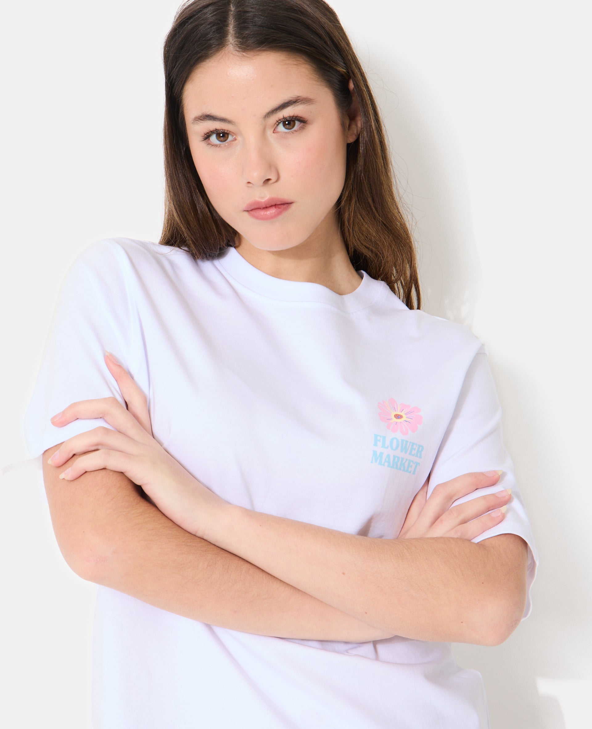 T-shirt oversize avec print poitrine et dos