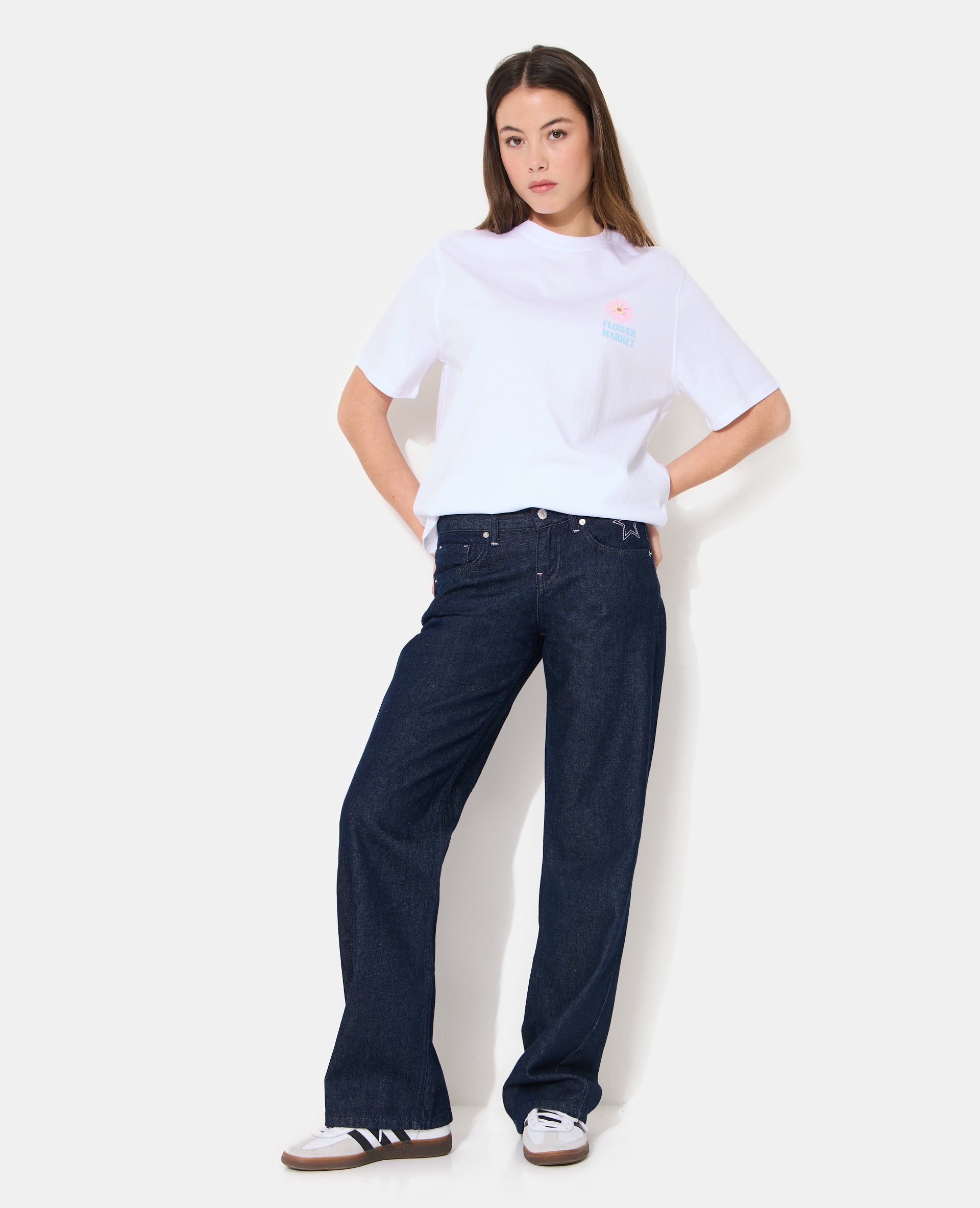 T-shirt oversize avec print poitrine et dos