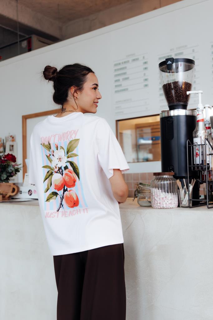 T-shirt oversize avec print poitrine et dos