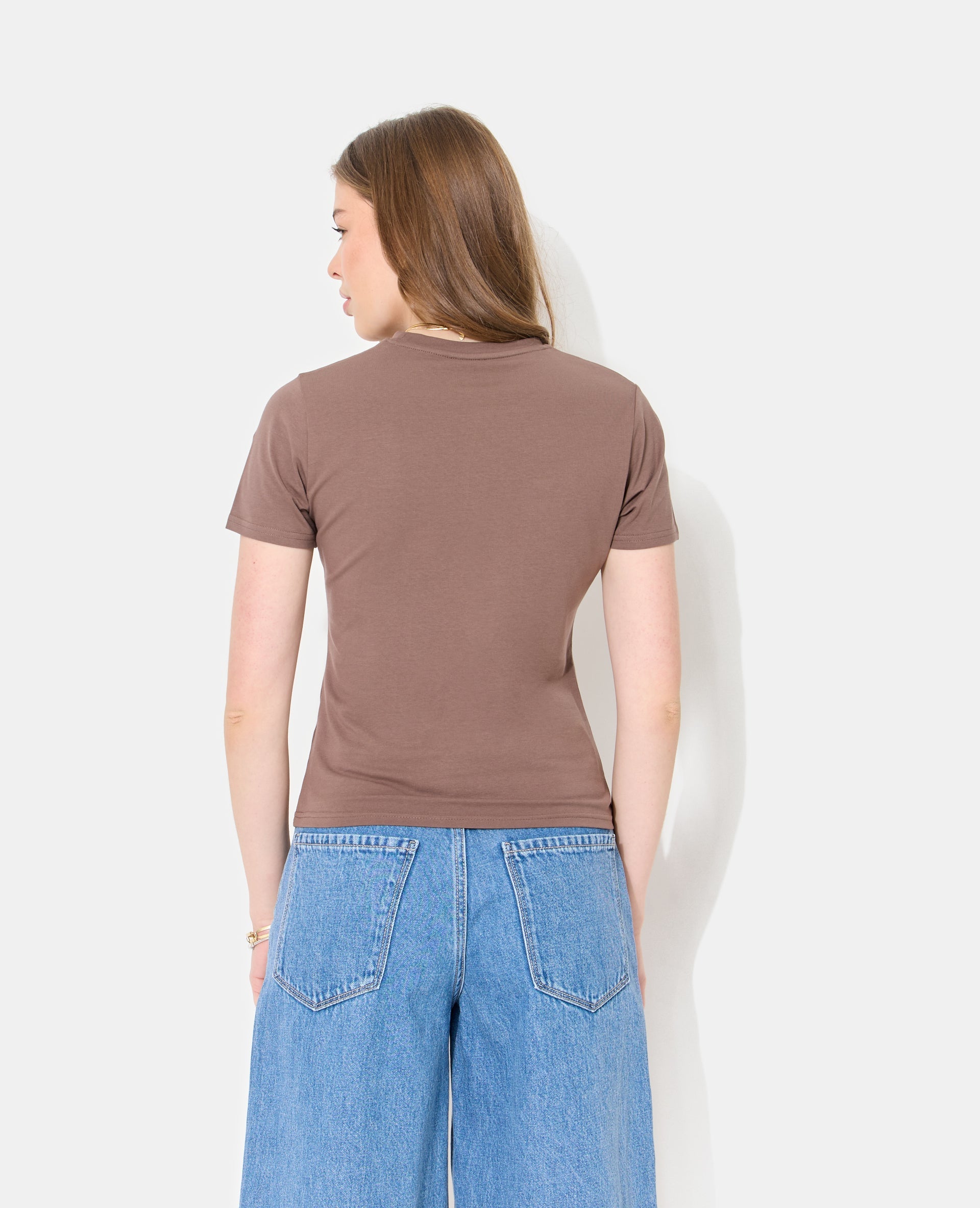 T-shirt ajusté avec orchidée