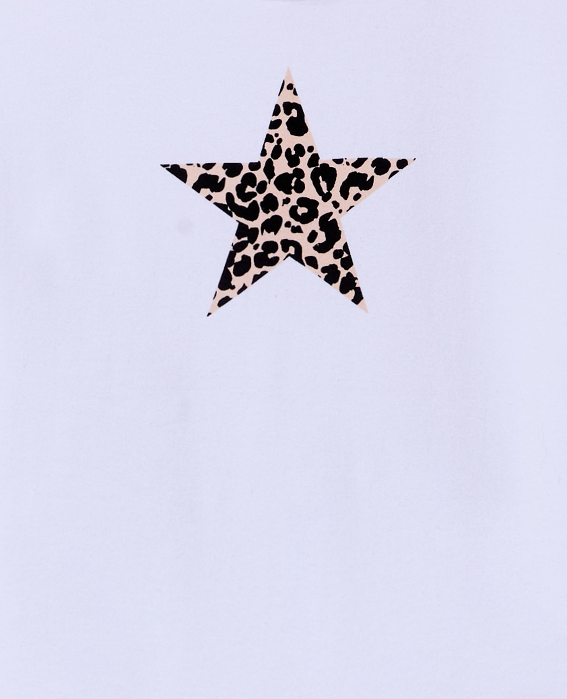 T-shirt ajusté col rond avec étoile motif léopard
