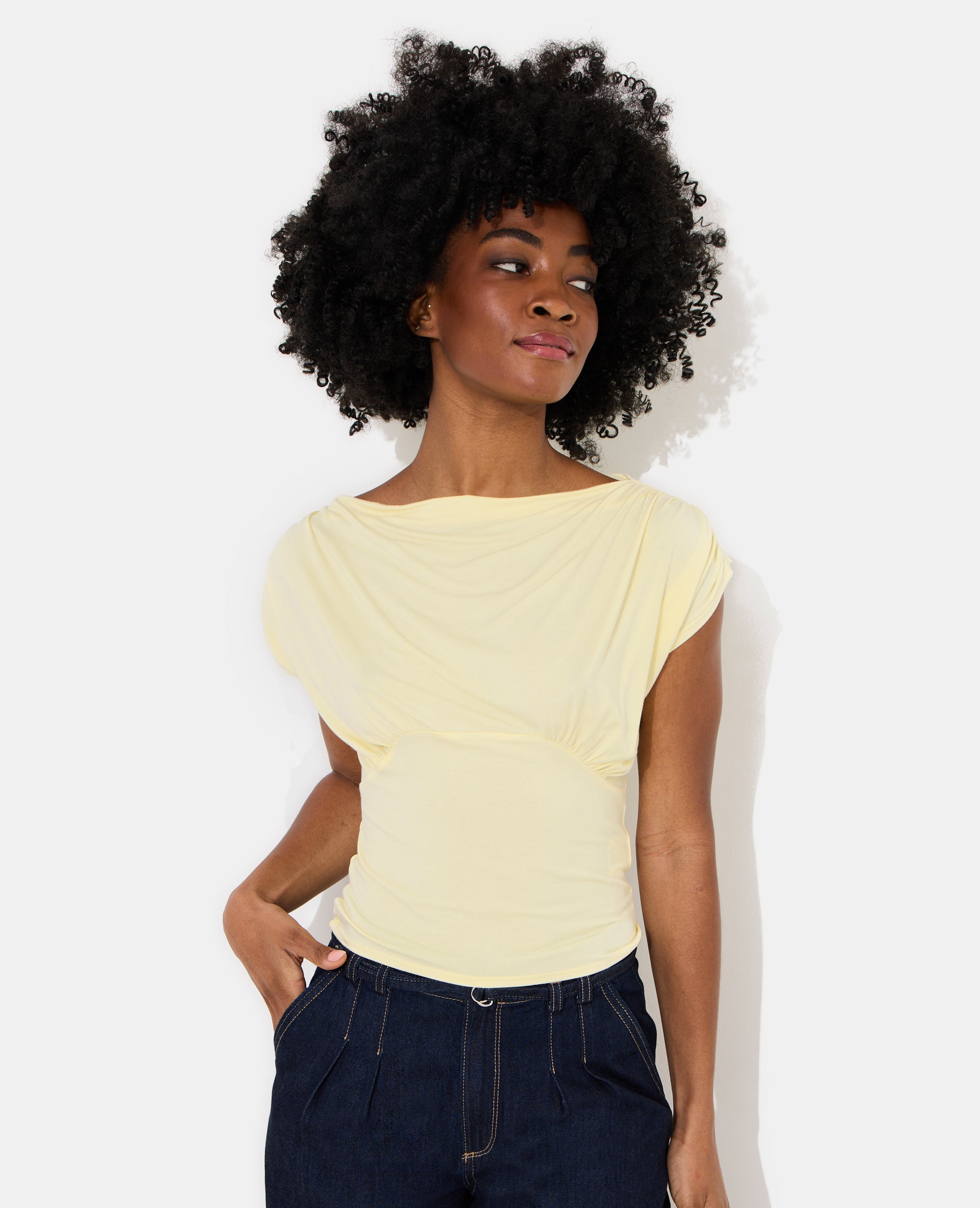 Top fluide avec drapé