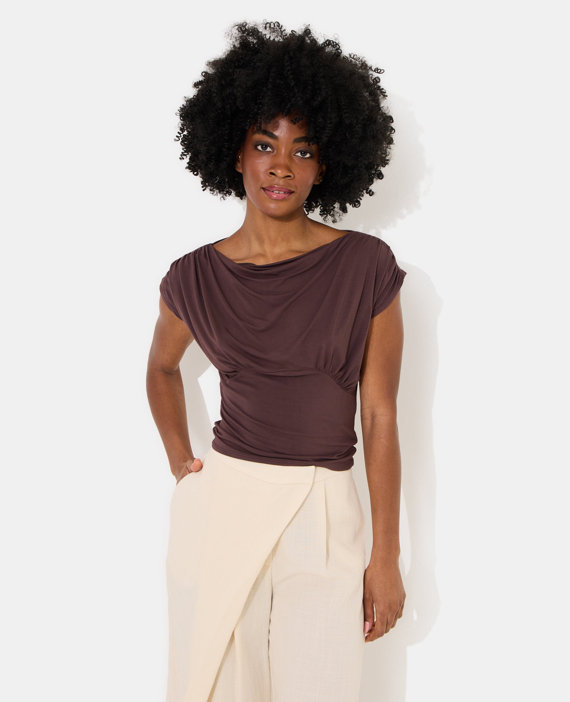 Top fluide avec drapé