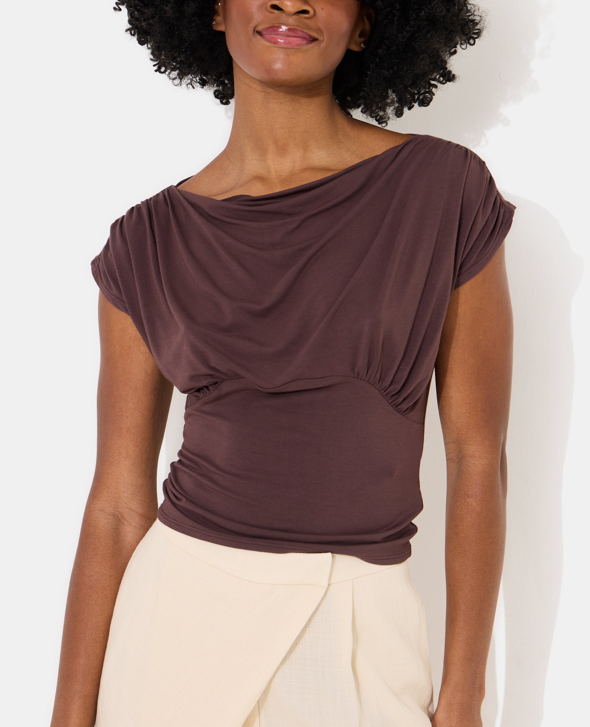 Top fluide avec drapé