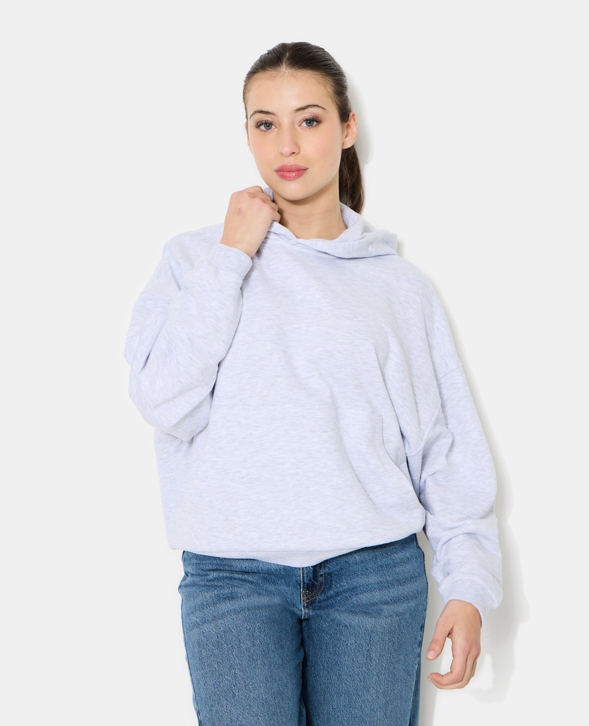 Sweat capuche oversize avec étoiles contrastées