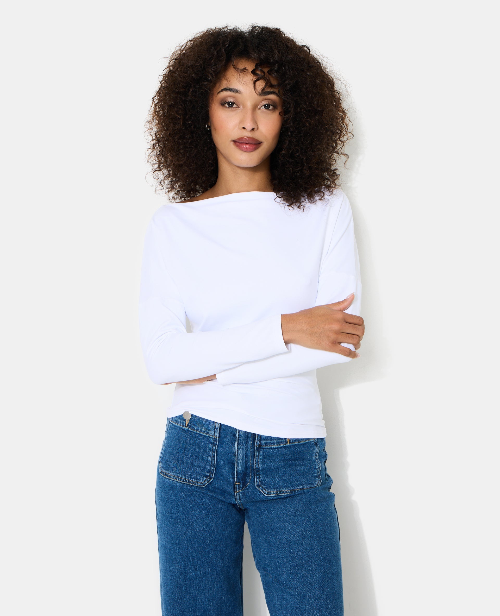 Top manches longues avec encolure bateau
