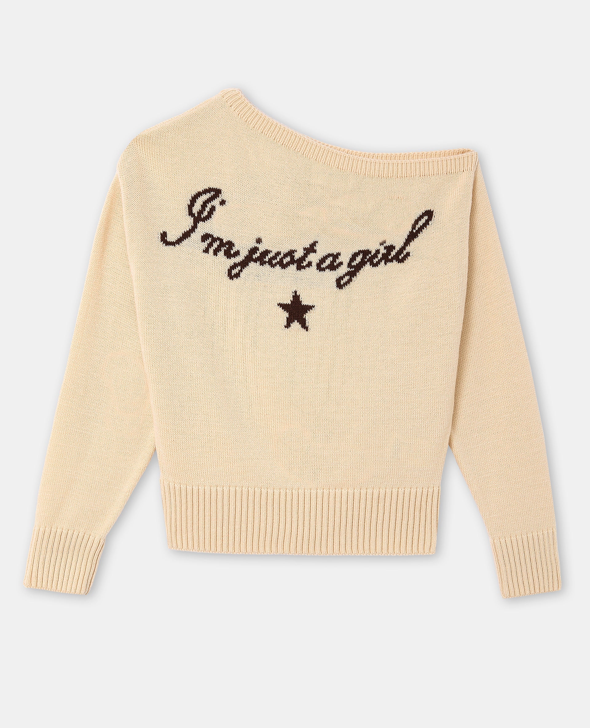 Pull asymétrique avec écriture poitrine