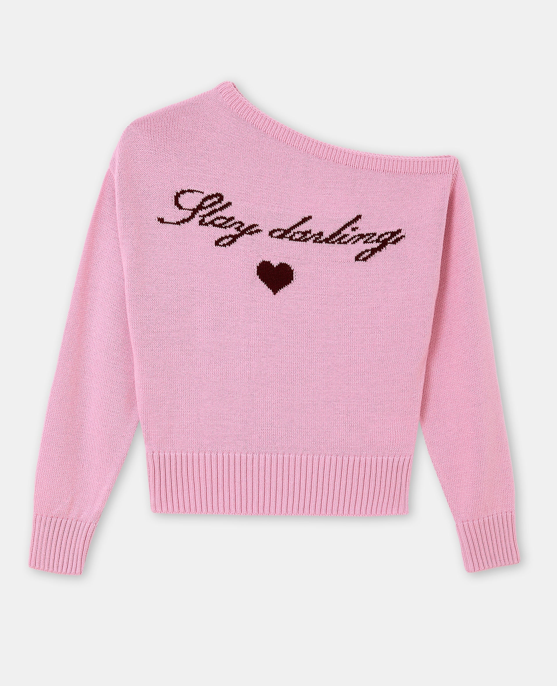Pull asymétrique avec écriture poitrine