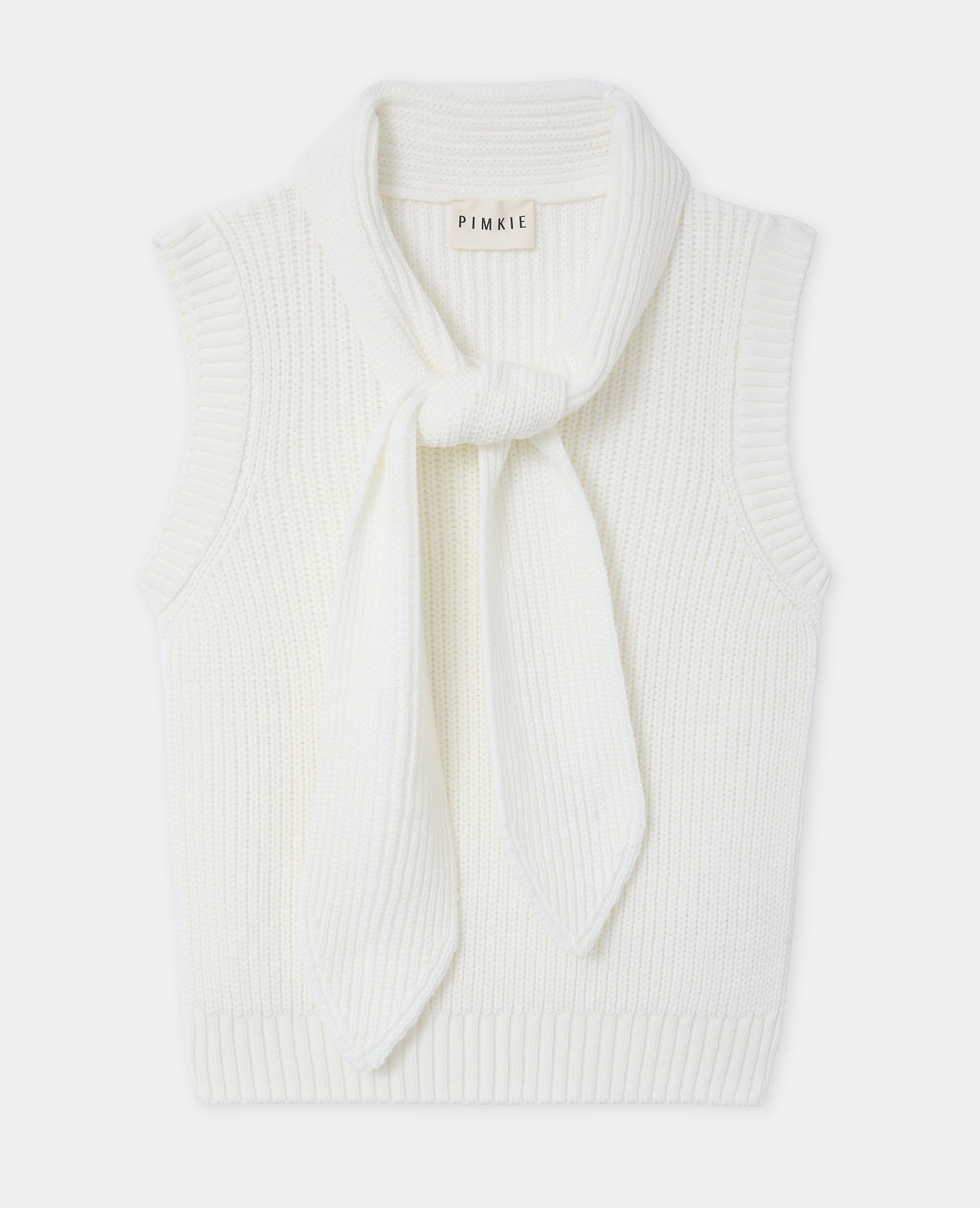 Pull sans manches avec col à nouer