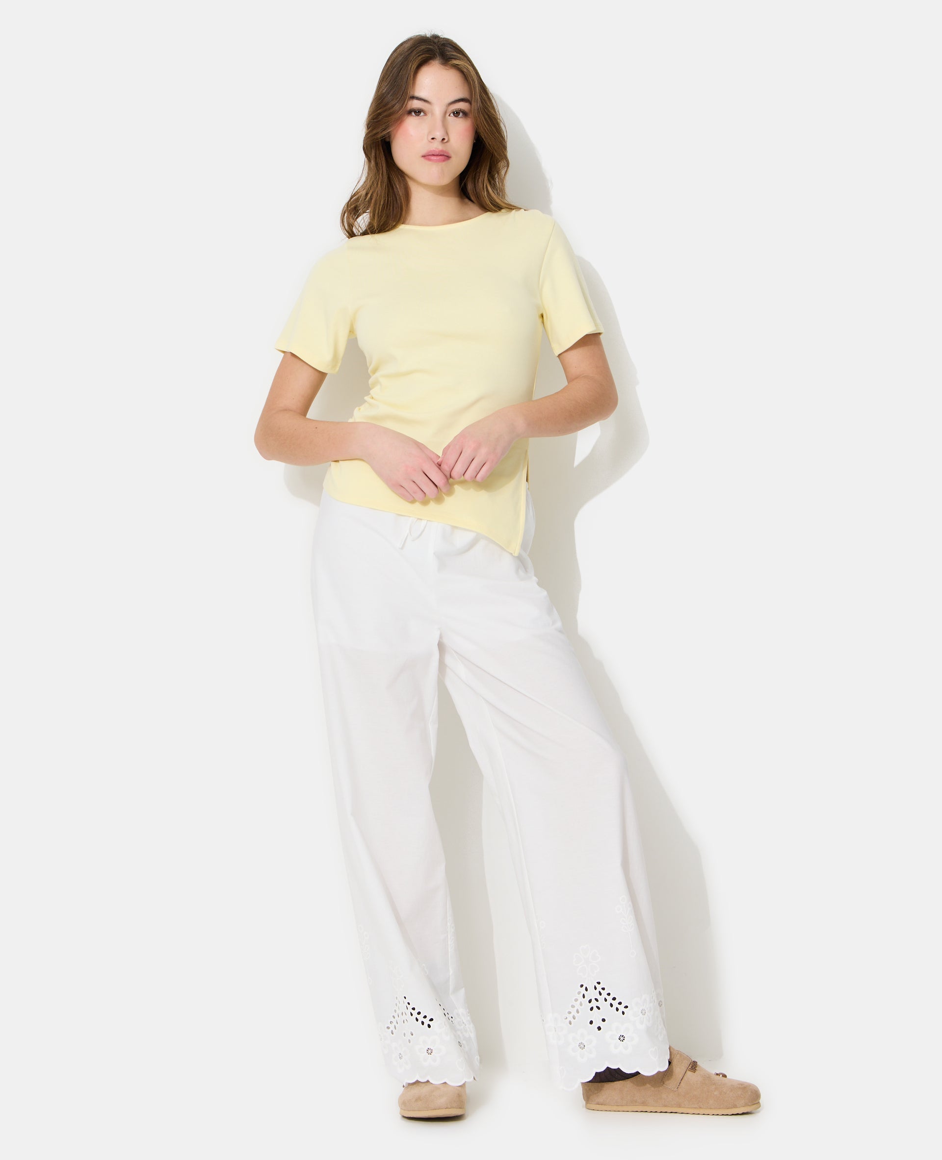 T-shirt asymétrique avec fronces