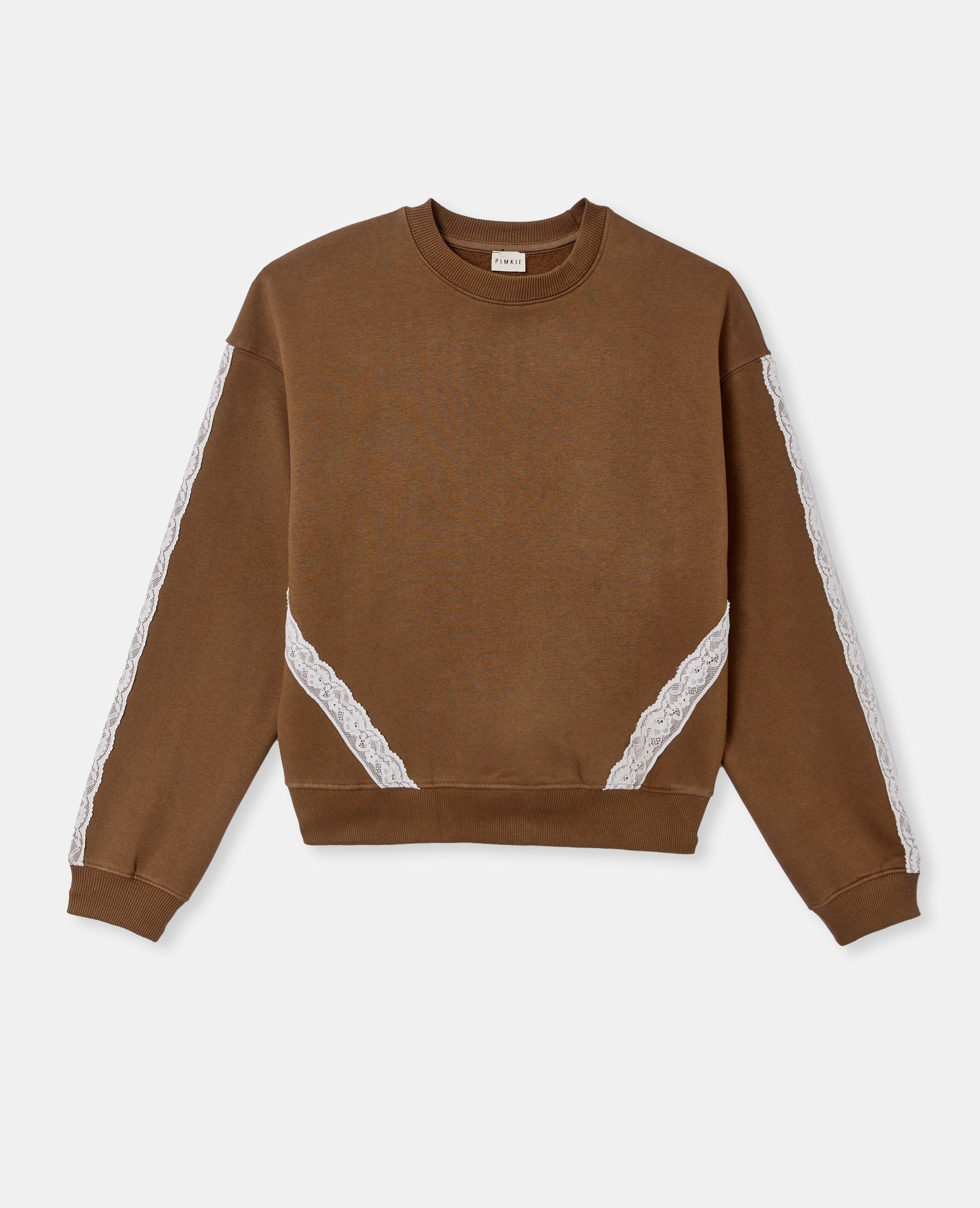 Sweat col rond avec dentelle