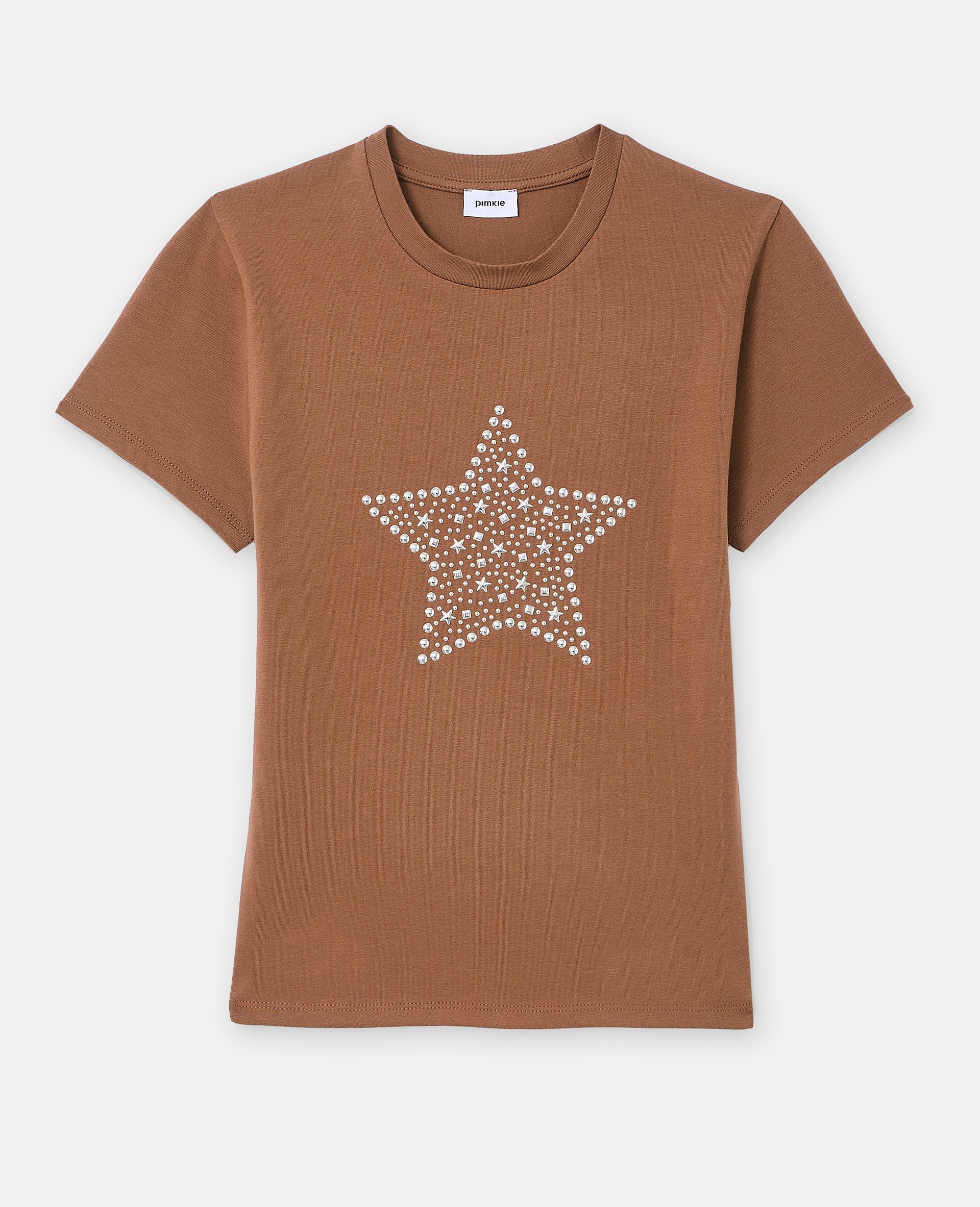 T-shirt ajusté avec étoile clous