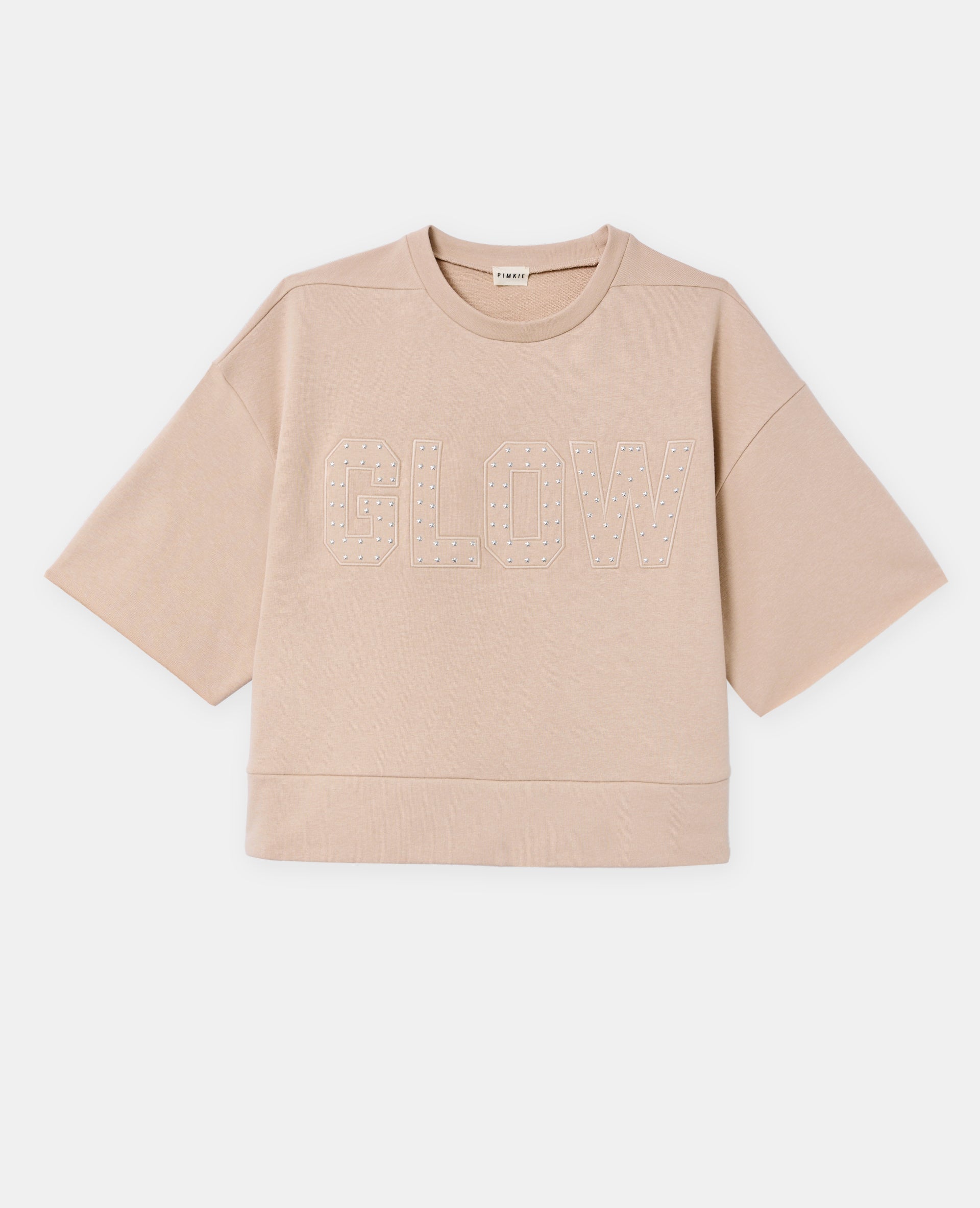 Sweat manches courtes avec broderie et clous étoiles