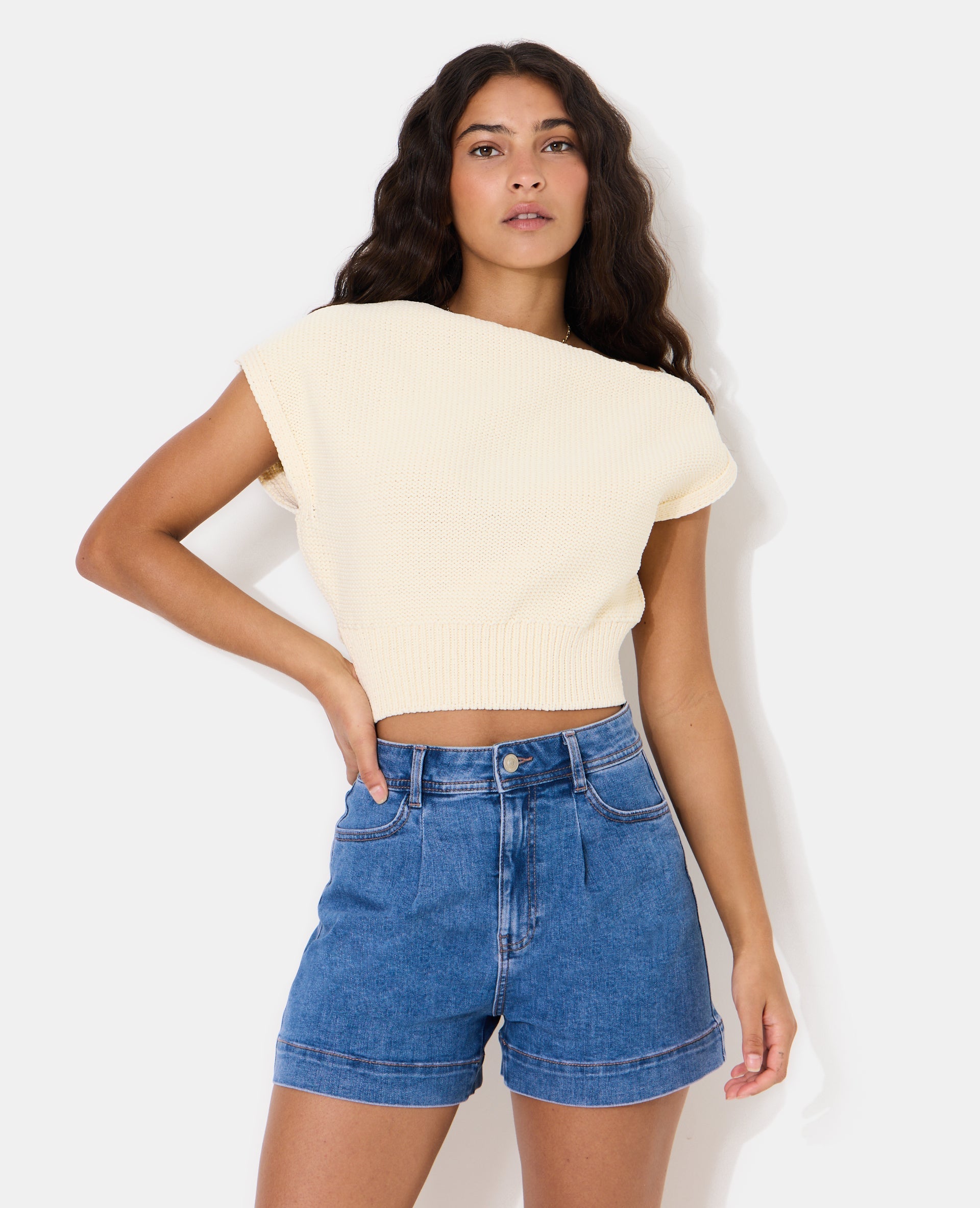Pull sans manches asymétrique