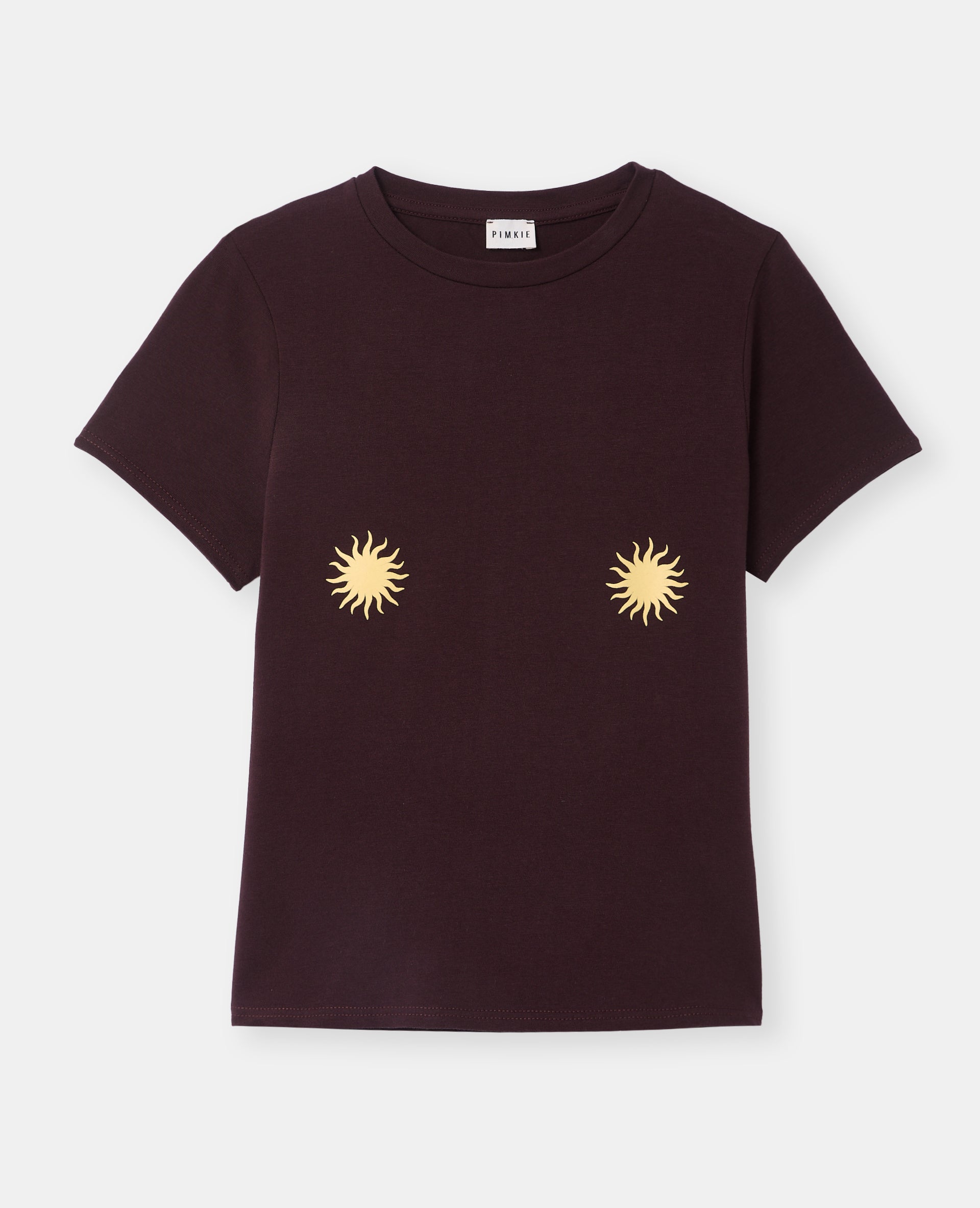T-shirt ajusté avec prints soleils poitrine