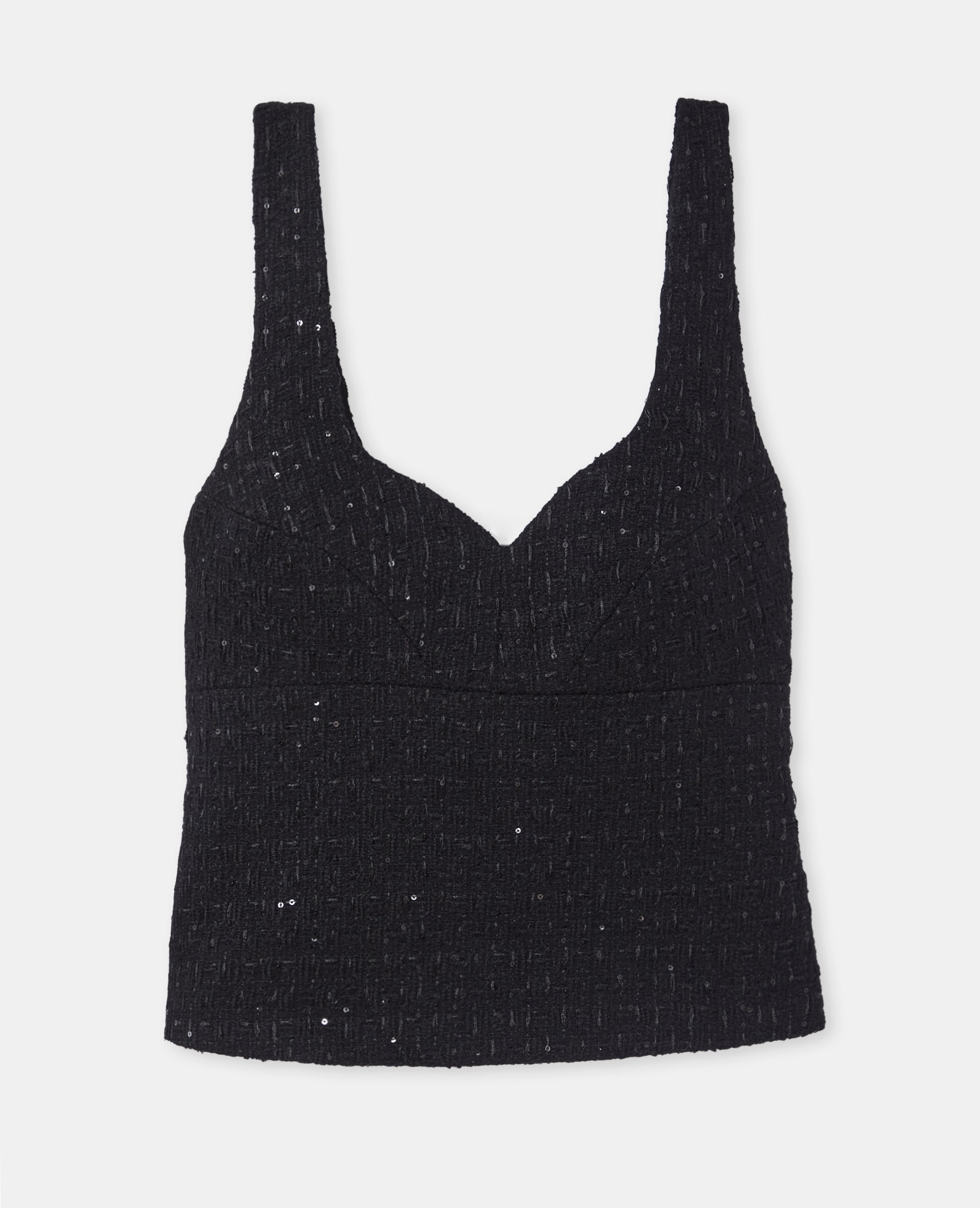 Top en tweed avec sequins