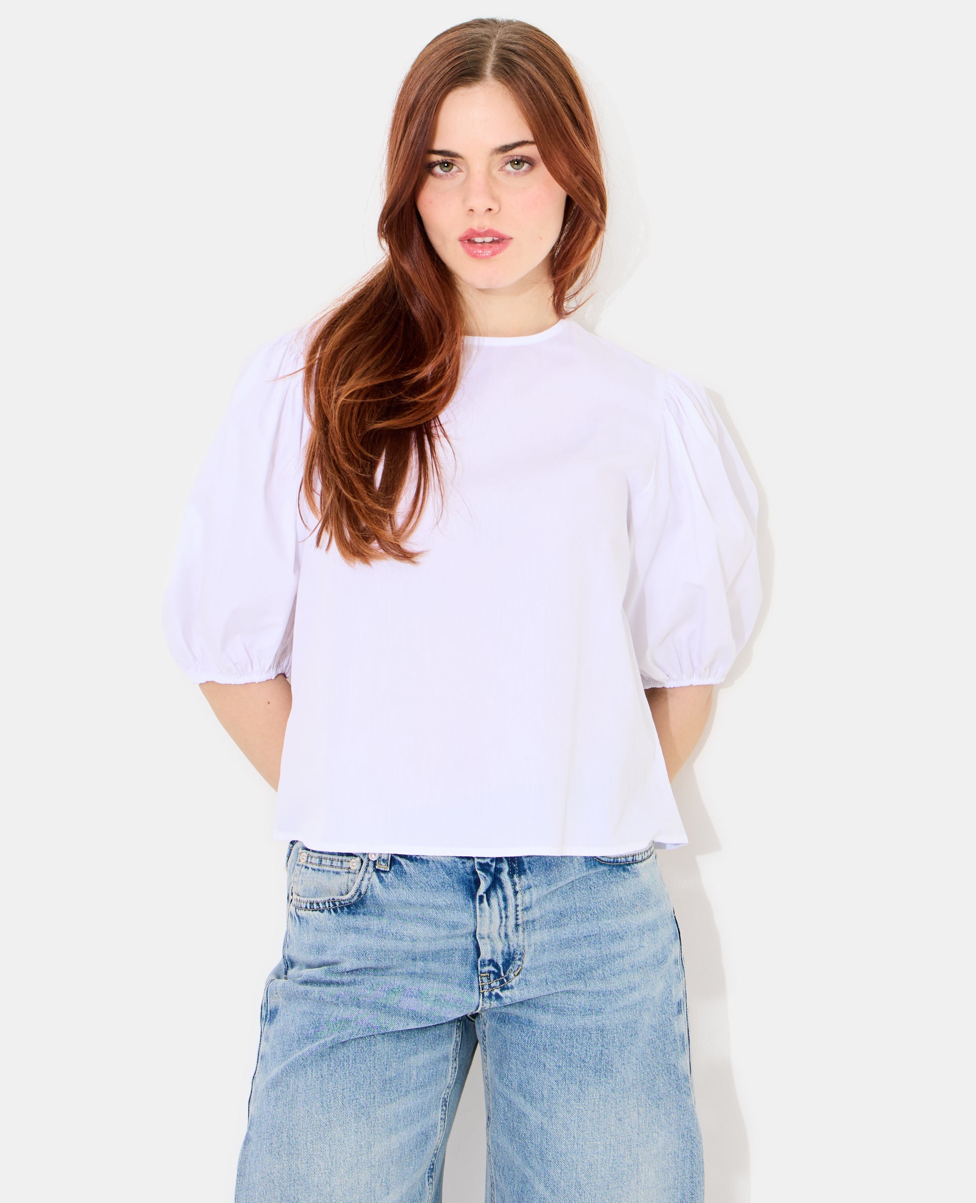 Blouse col rond avec manches ballons