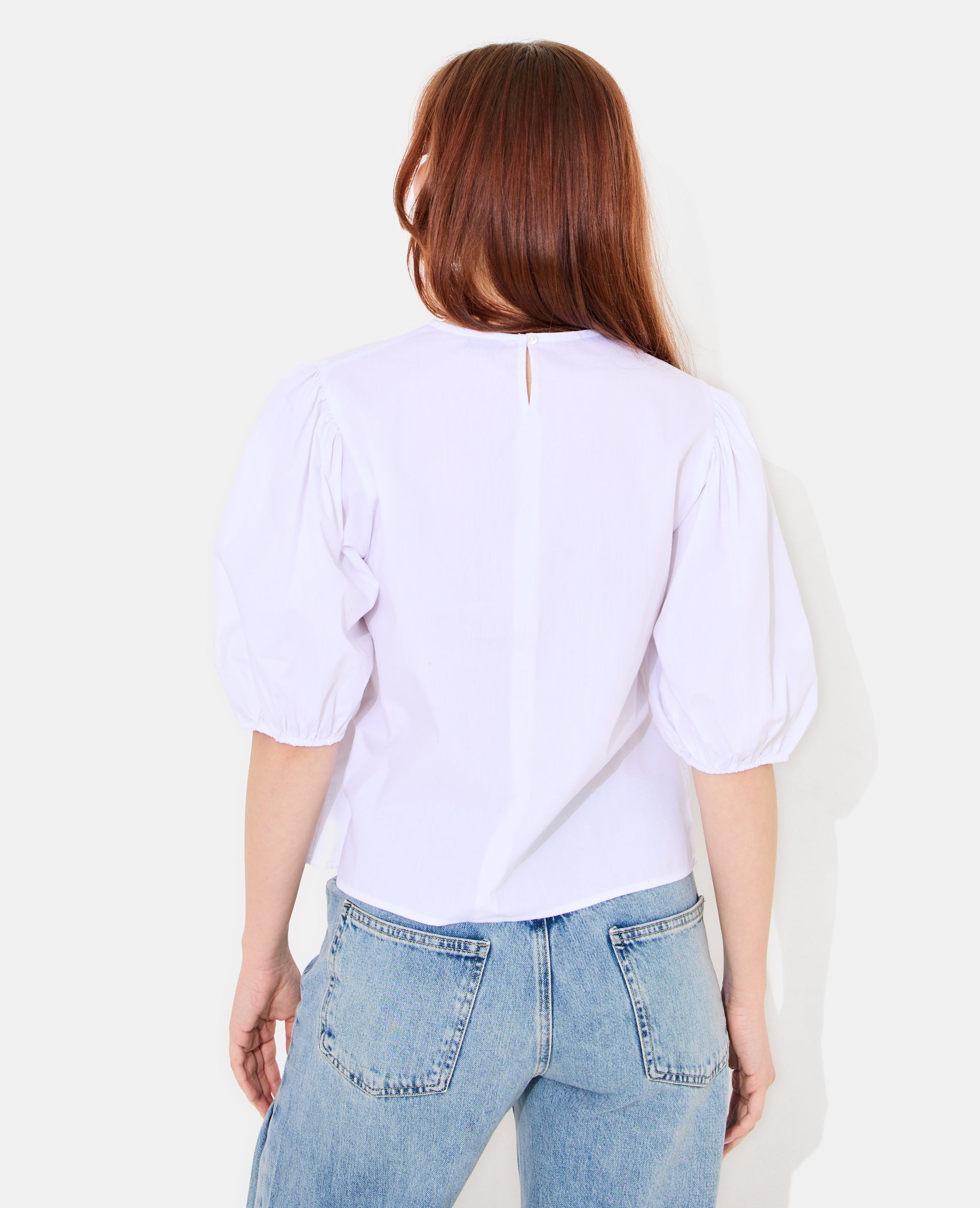 Blouse col rond avec manches ballons