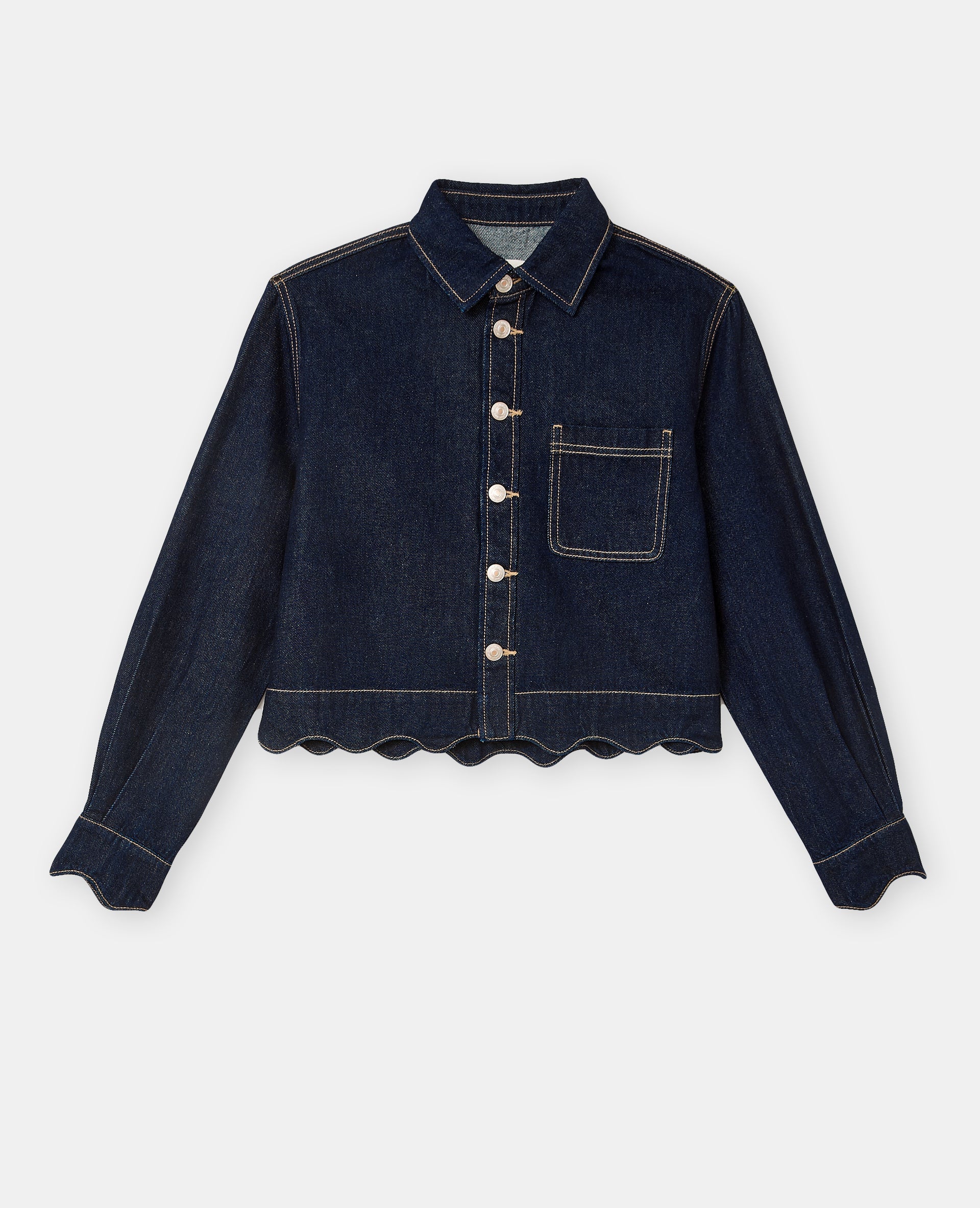 Chemise en jean avec bords zig-zag