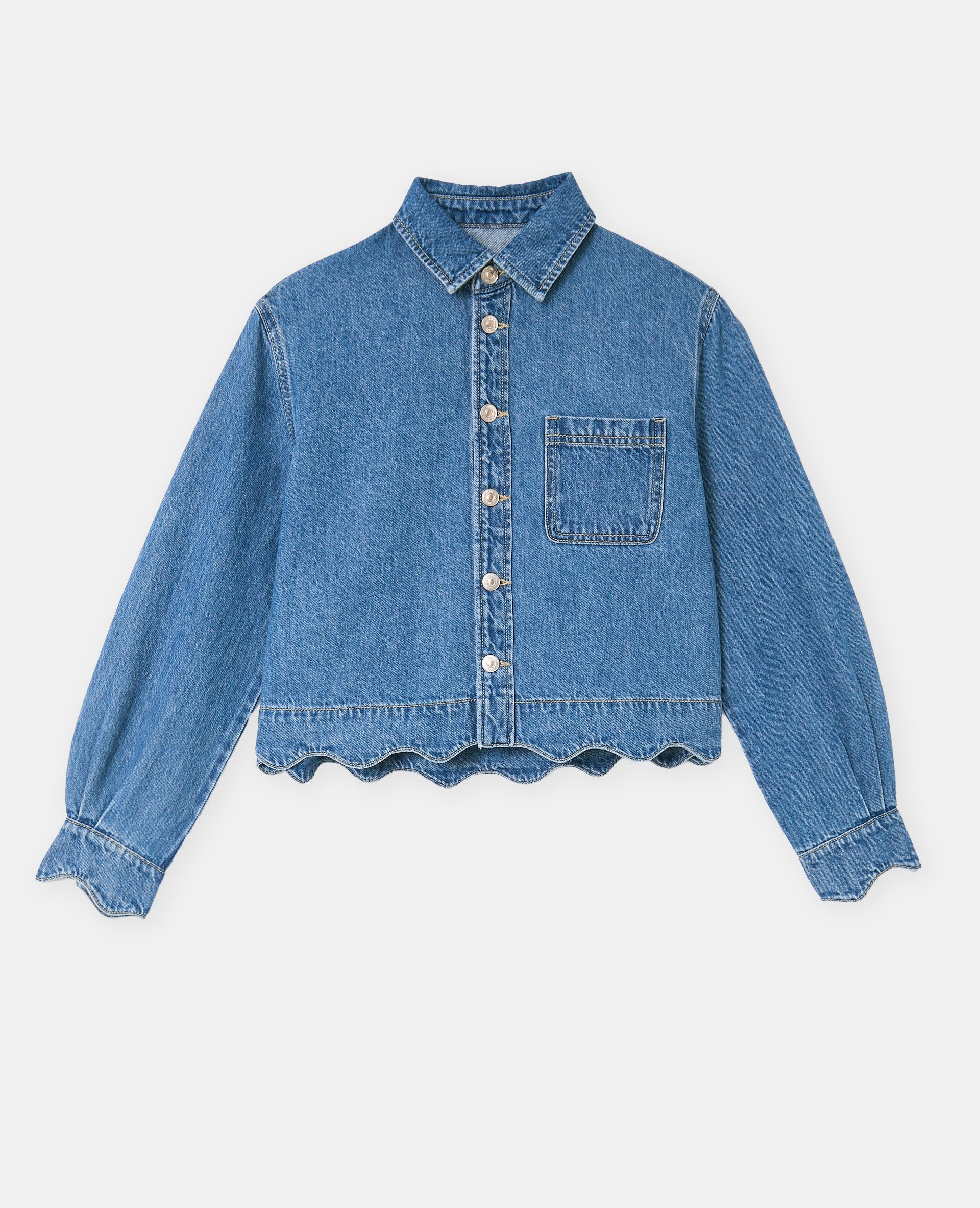 Chemise en jean avec bords zig-zag