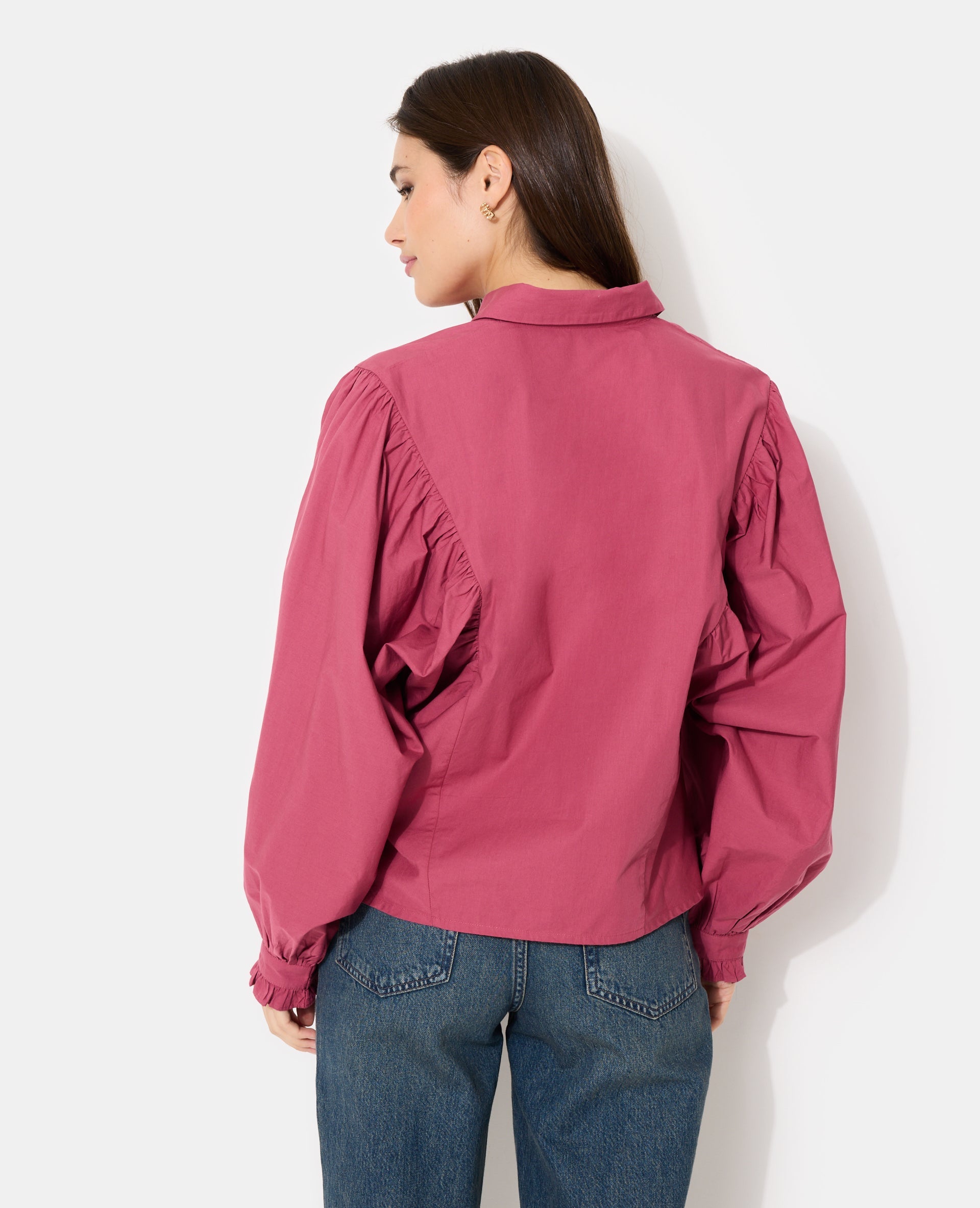 Chemise avec fronces et manches chauve-souris