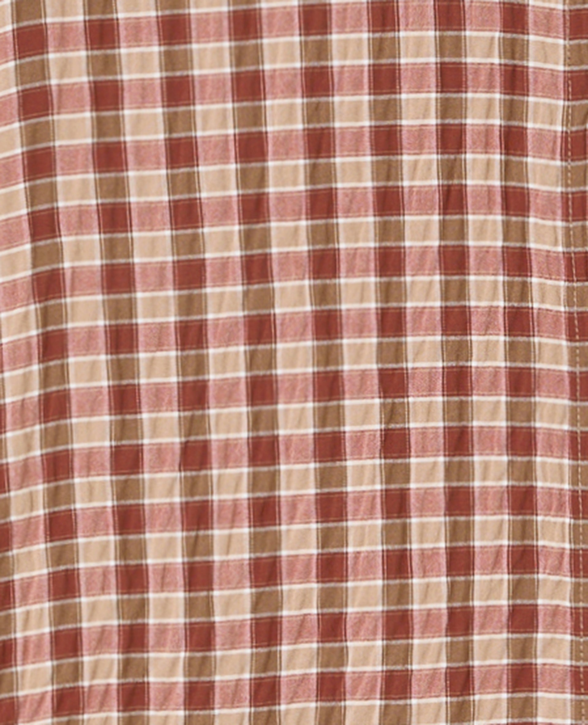 Chemise oversize en tissu gaufré motif carreaux