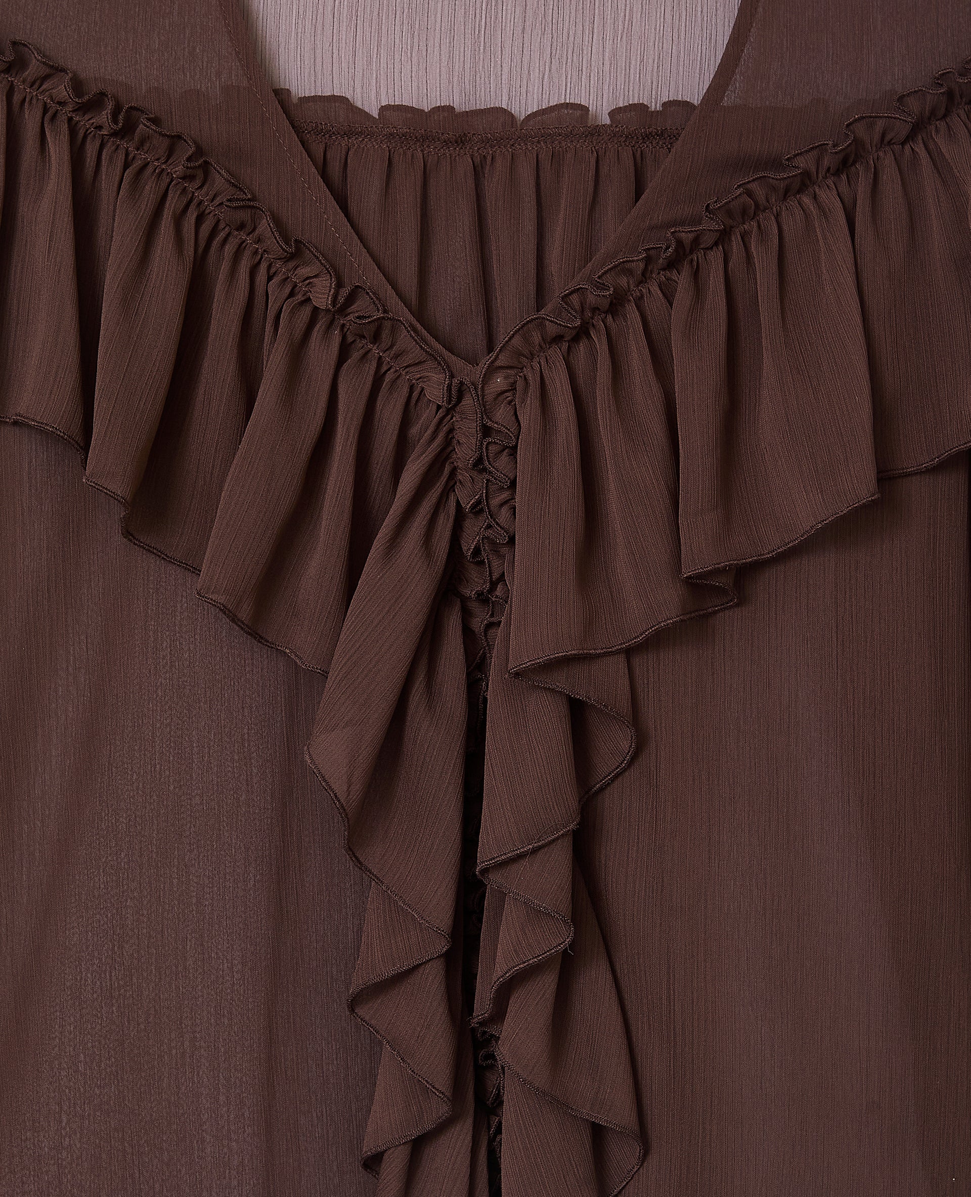 Blouse en voile avec manches ballons et volants