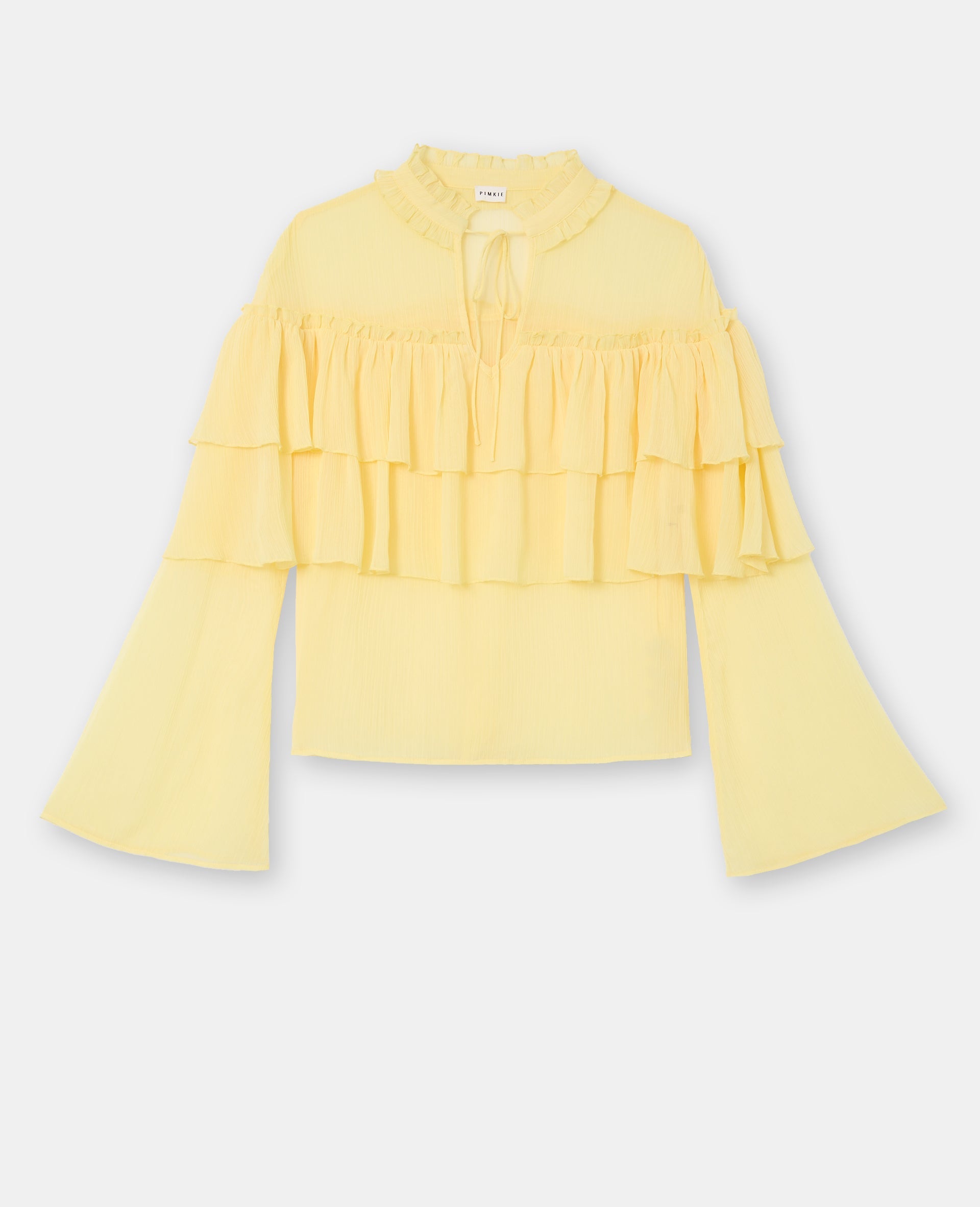 Blouse en voile avec volants et manches flare