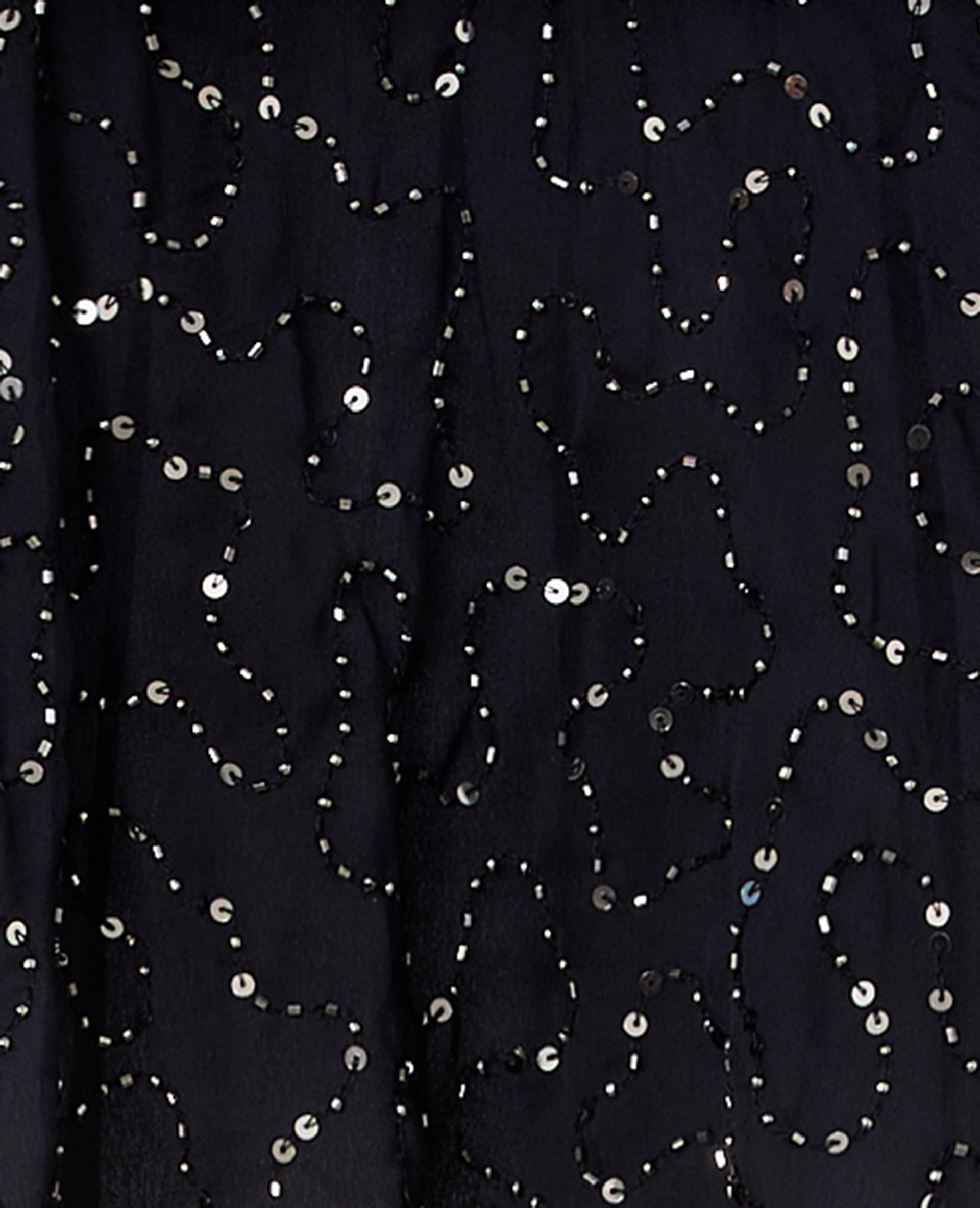 Top à bretelles en voile avec sequins et perles