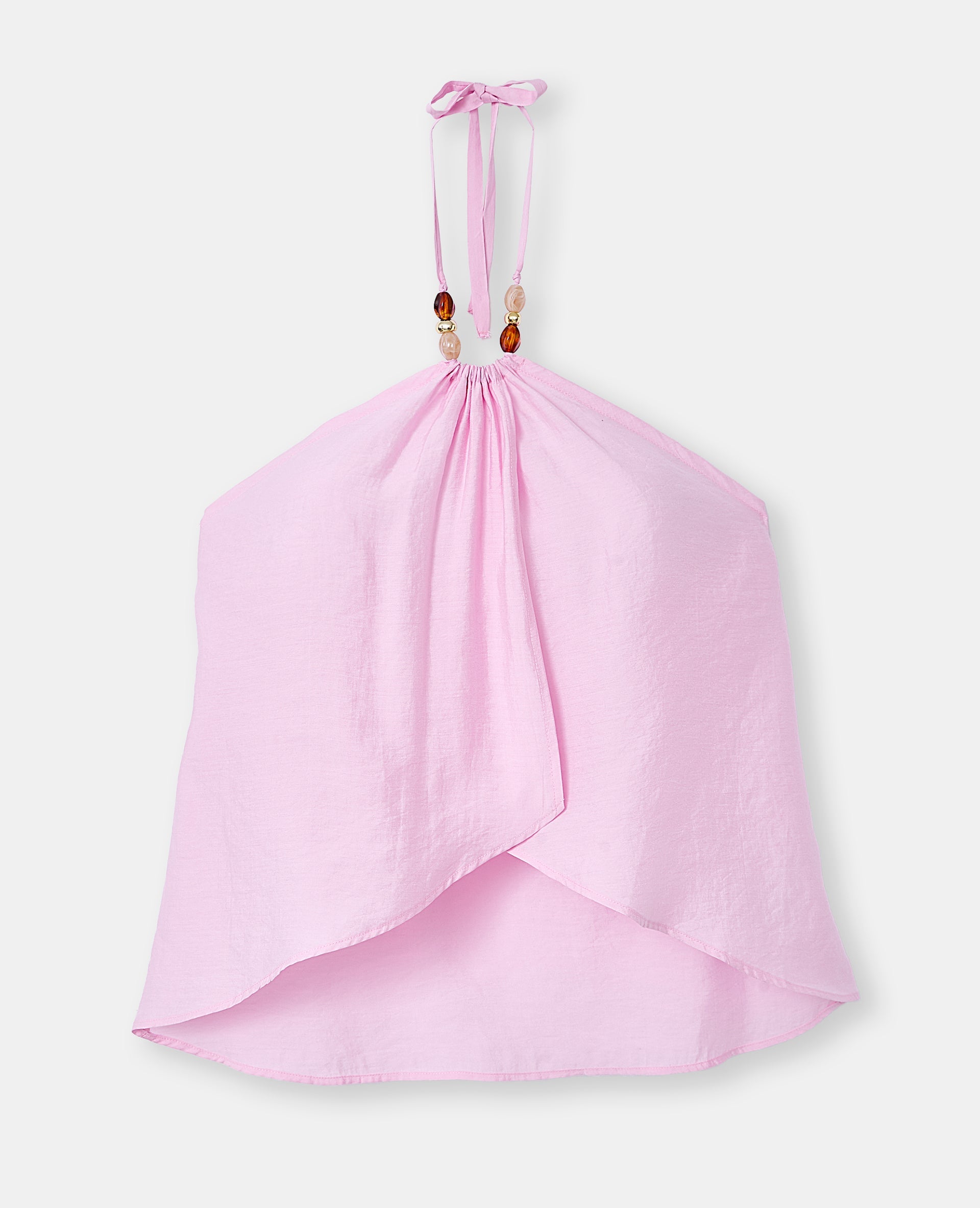Top foulard dos-nu avec perles
