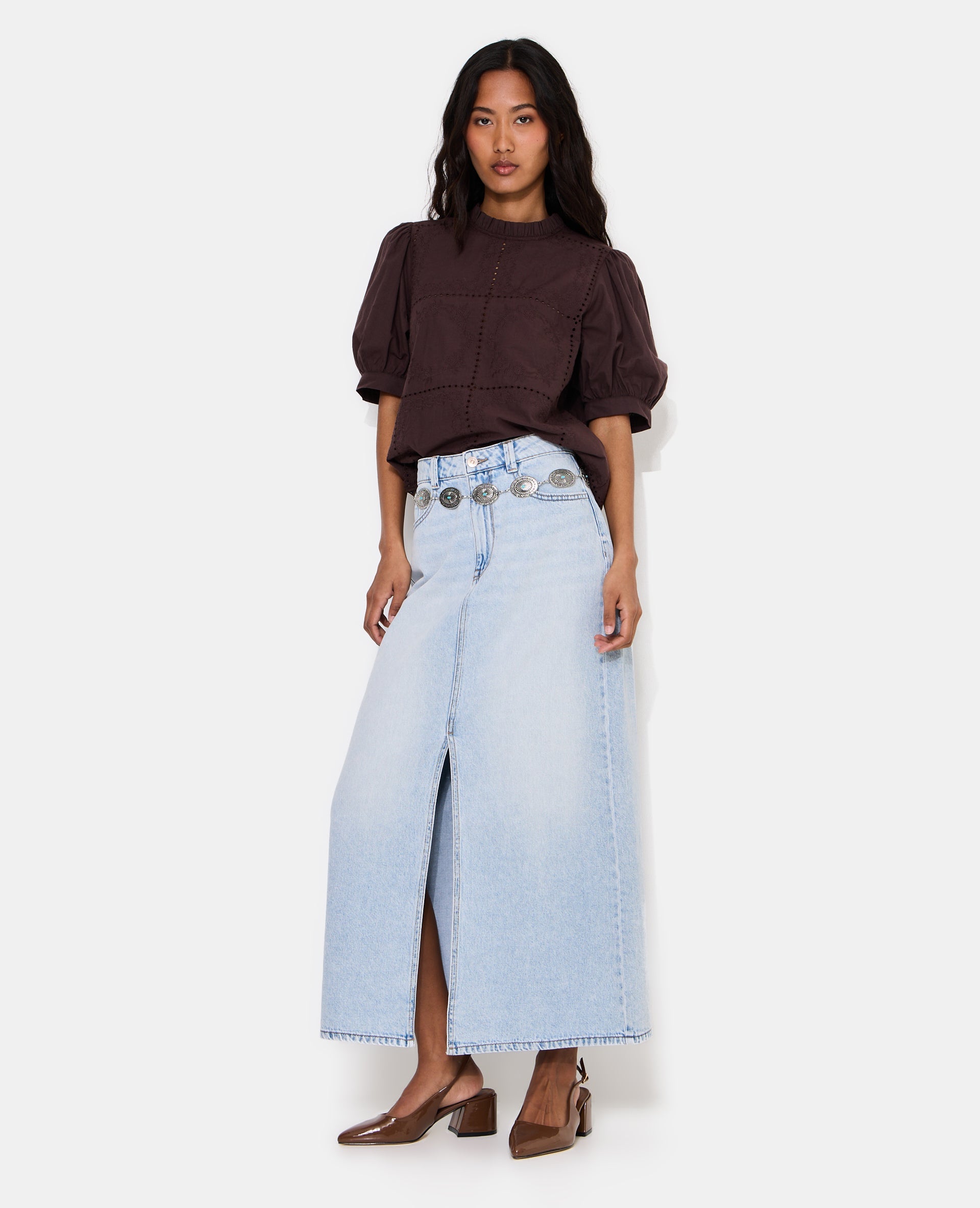 Jupe longue en jean