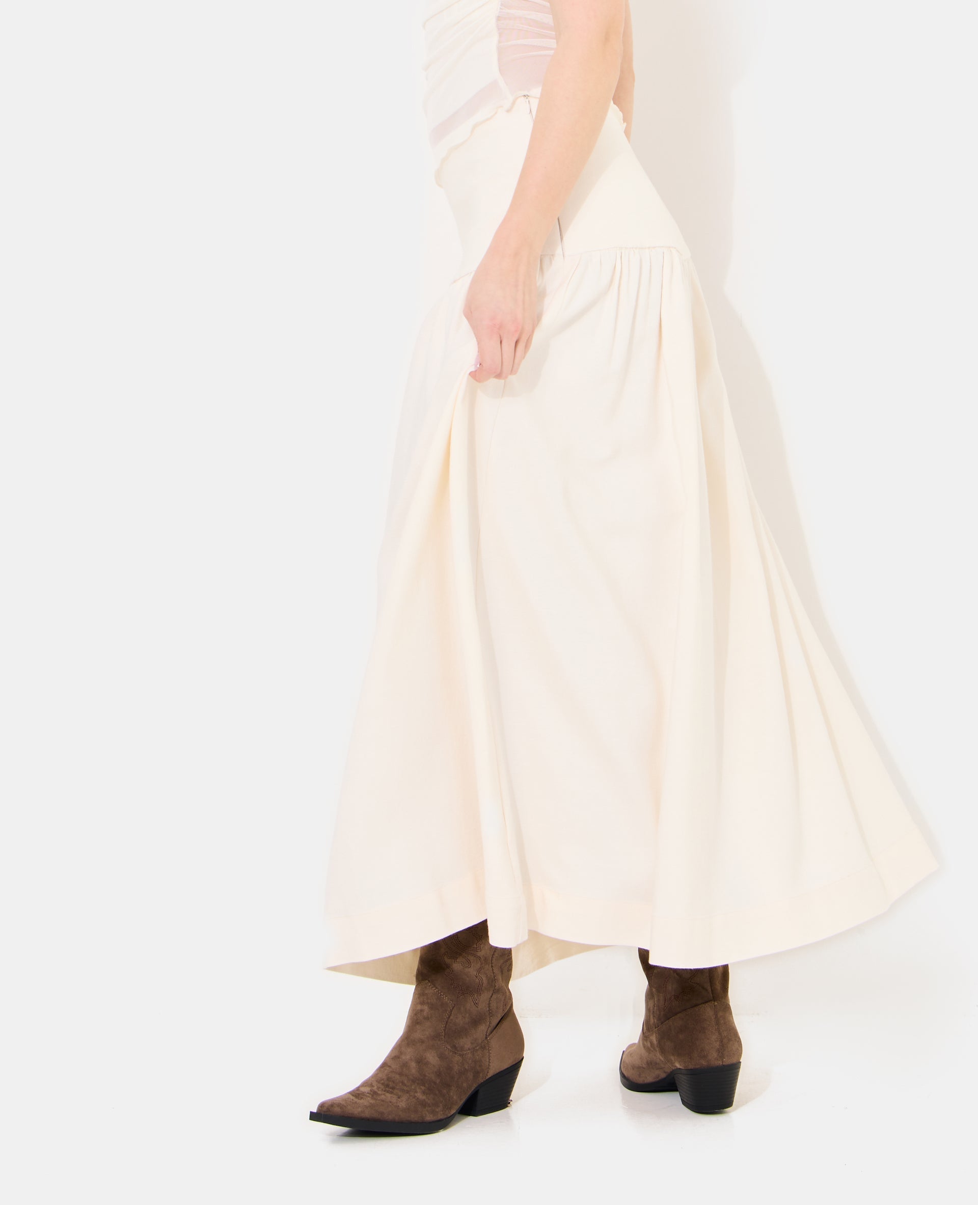 Jupon long avec taille droite
