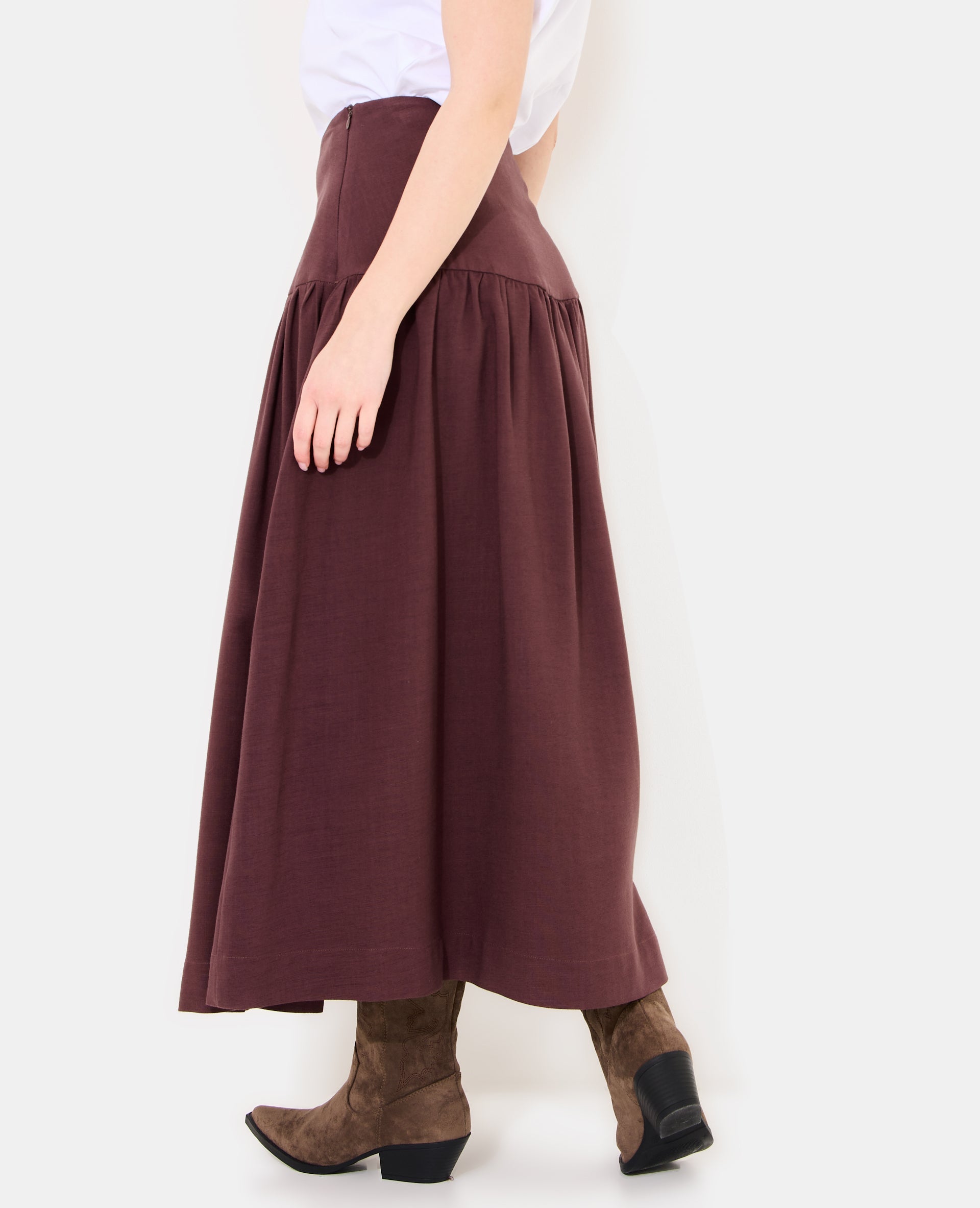 Jupon long avec taille droite