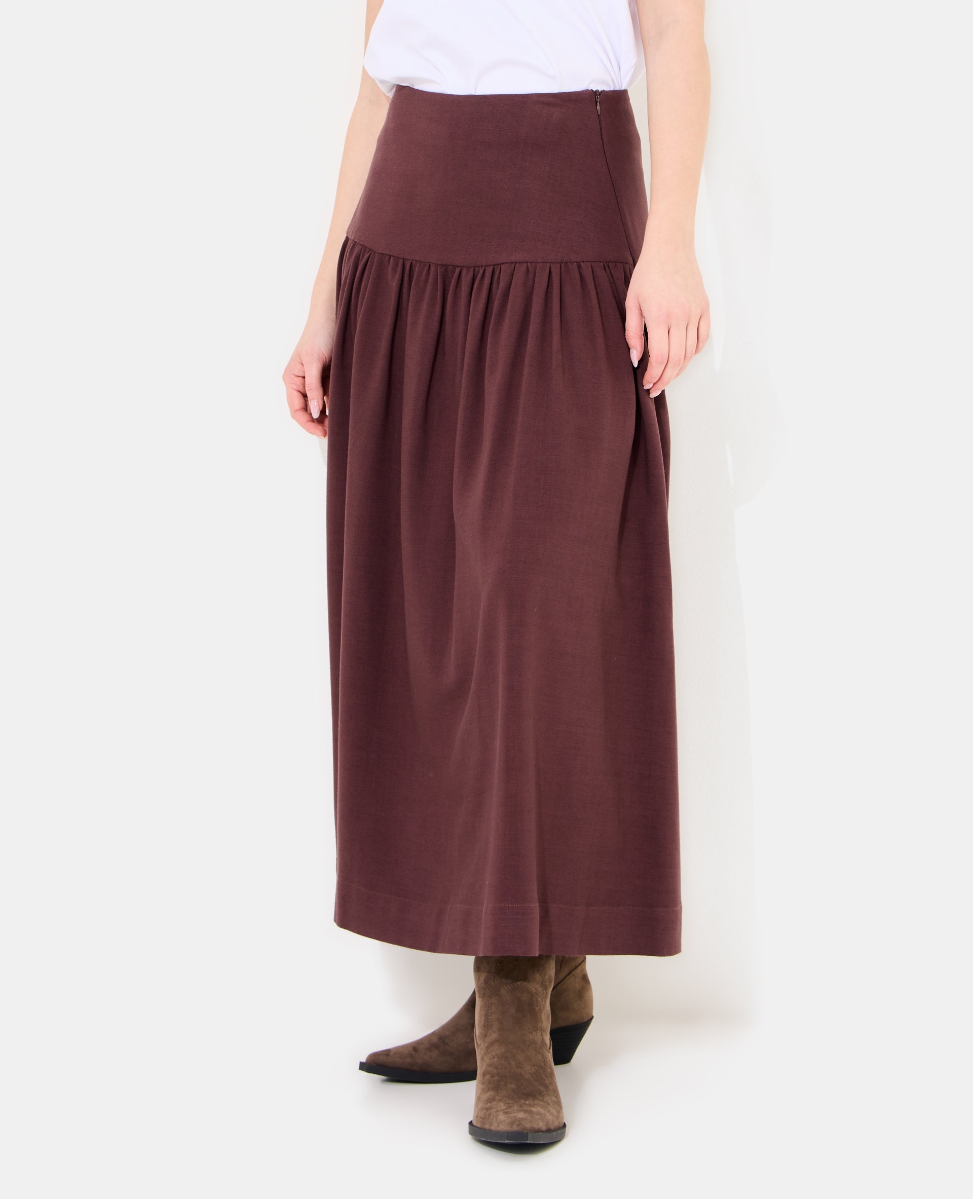 Jupon long avec taille droite