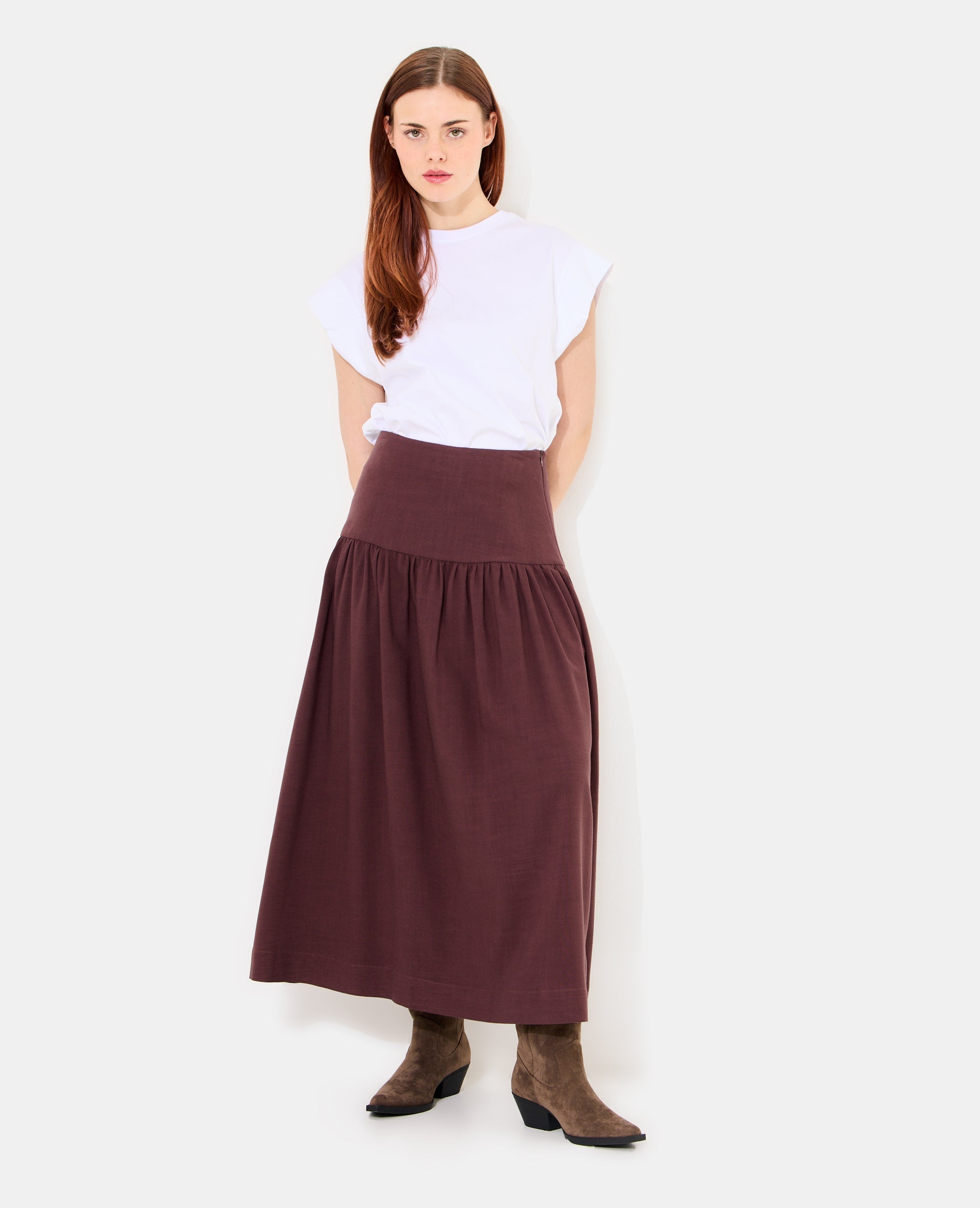 Jupon long avec taille droite