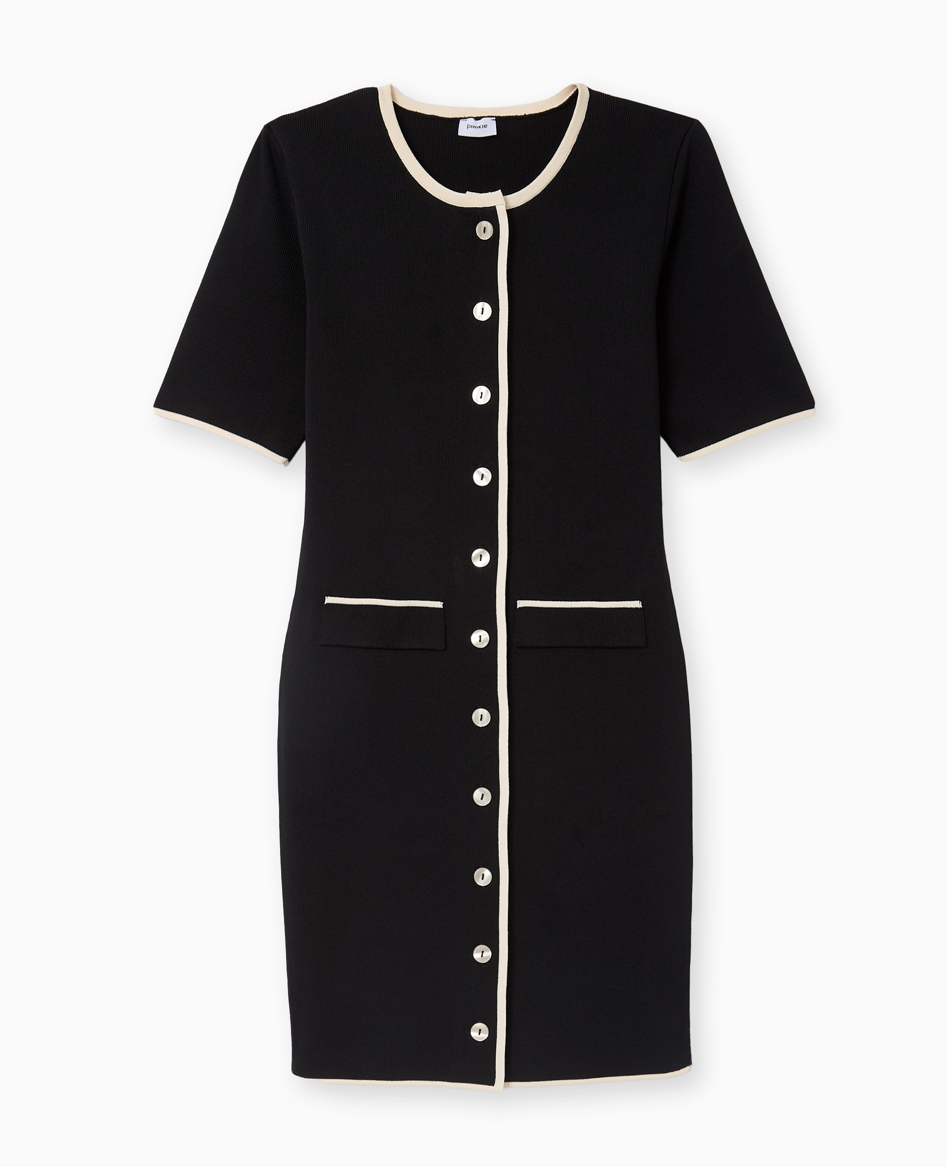 Robe courte boutonnée en maille