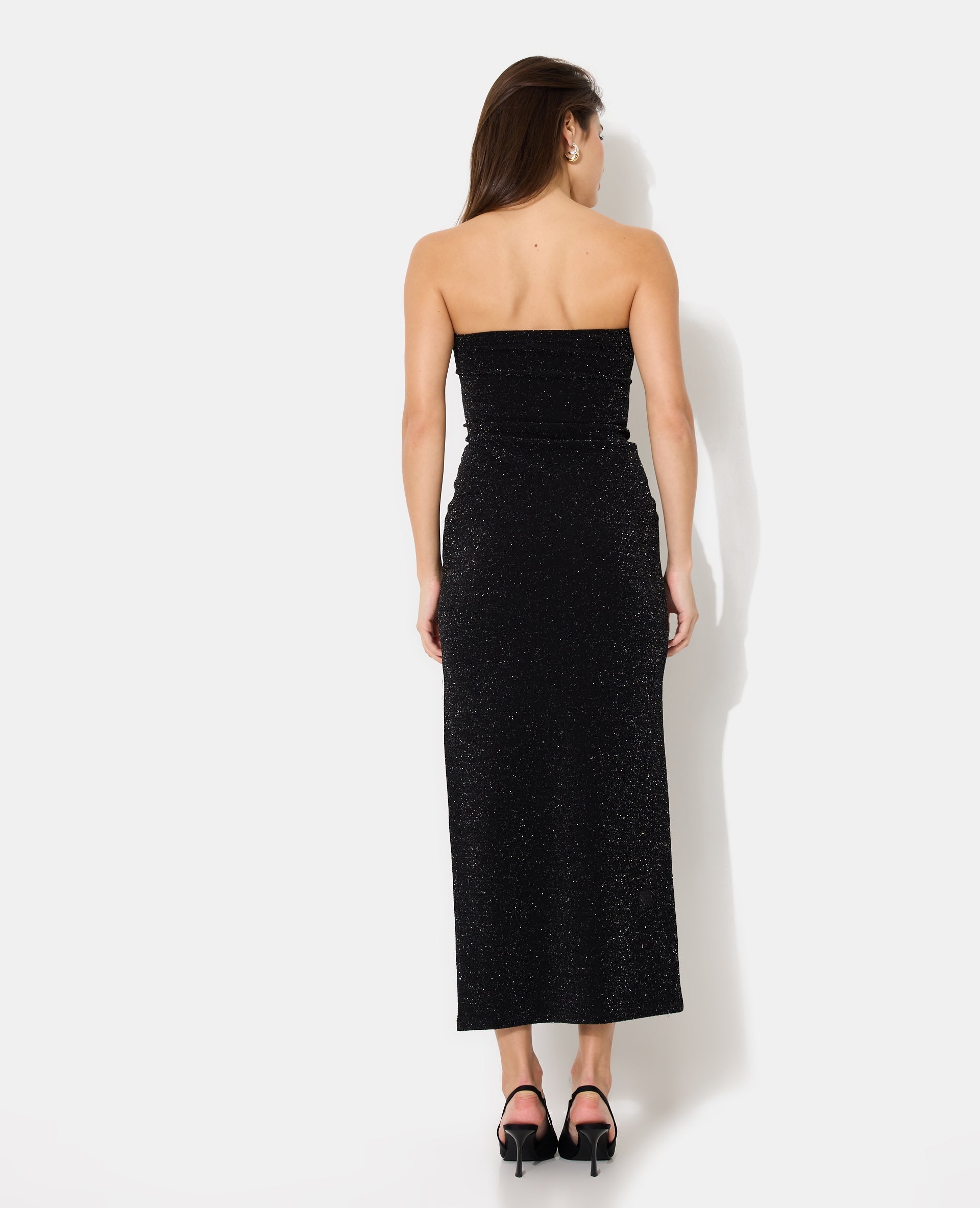 Robe bustier en maille stretch avec lurex