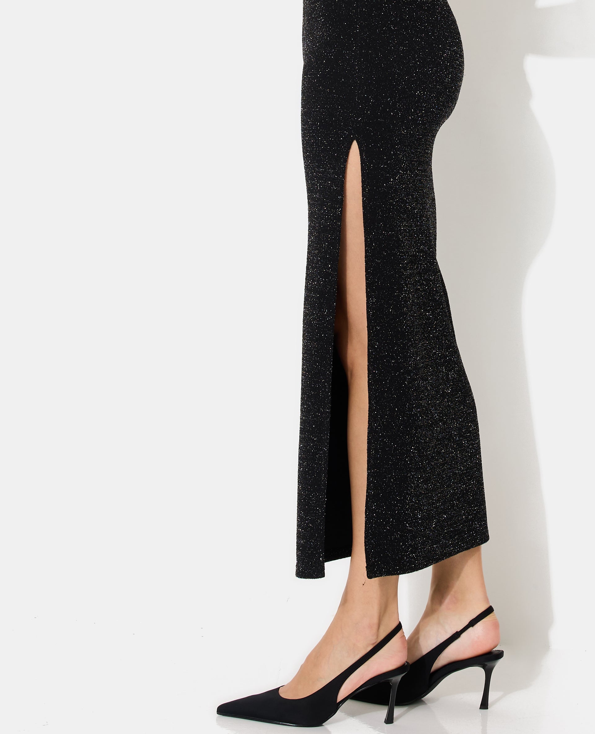 Robe bustier en maille stretch avec lurex