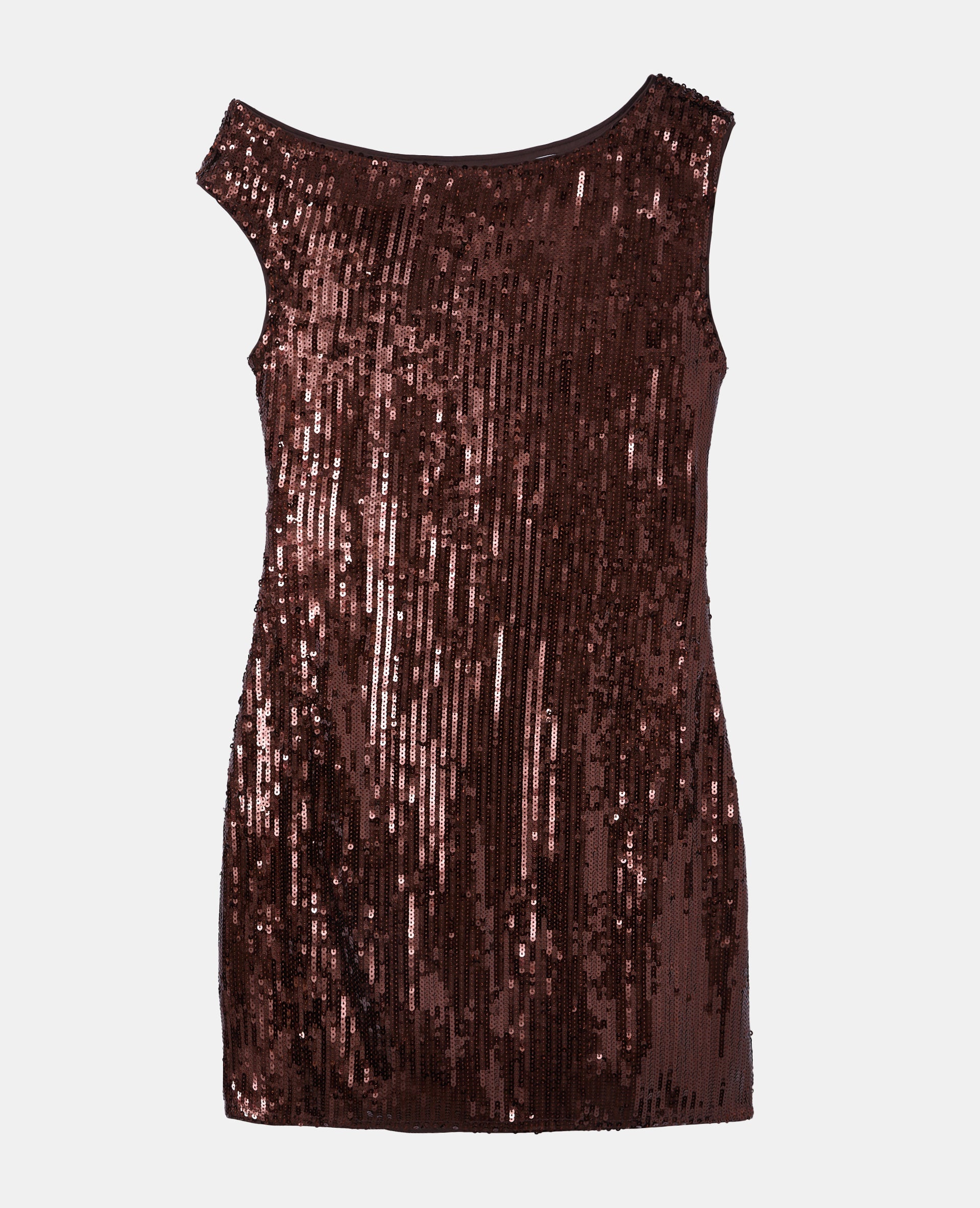 Robe courte asymétrique avec sequins
