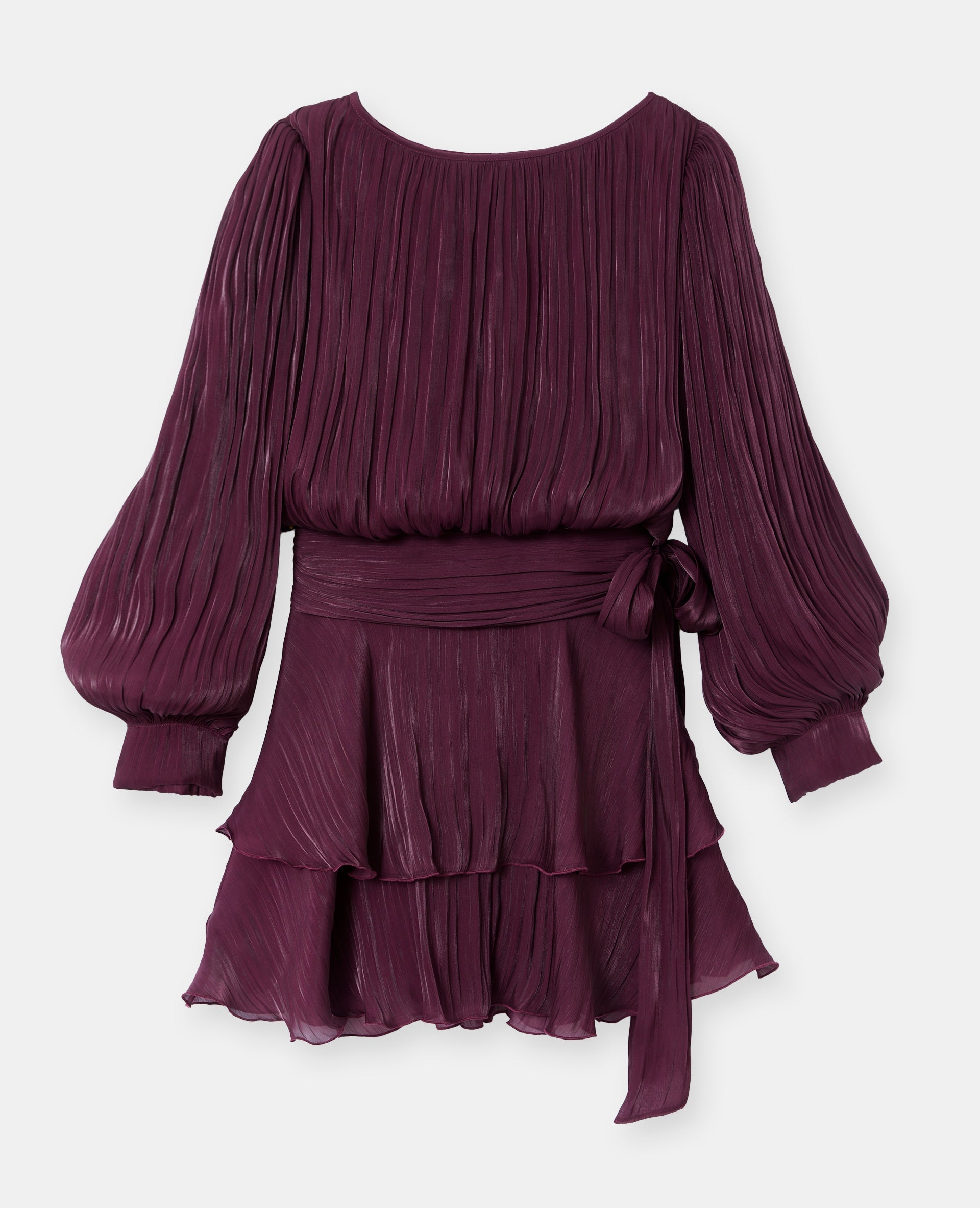 Robe en tissu brillant avec effet drapé