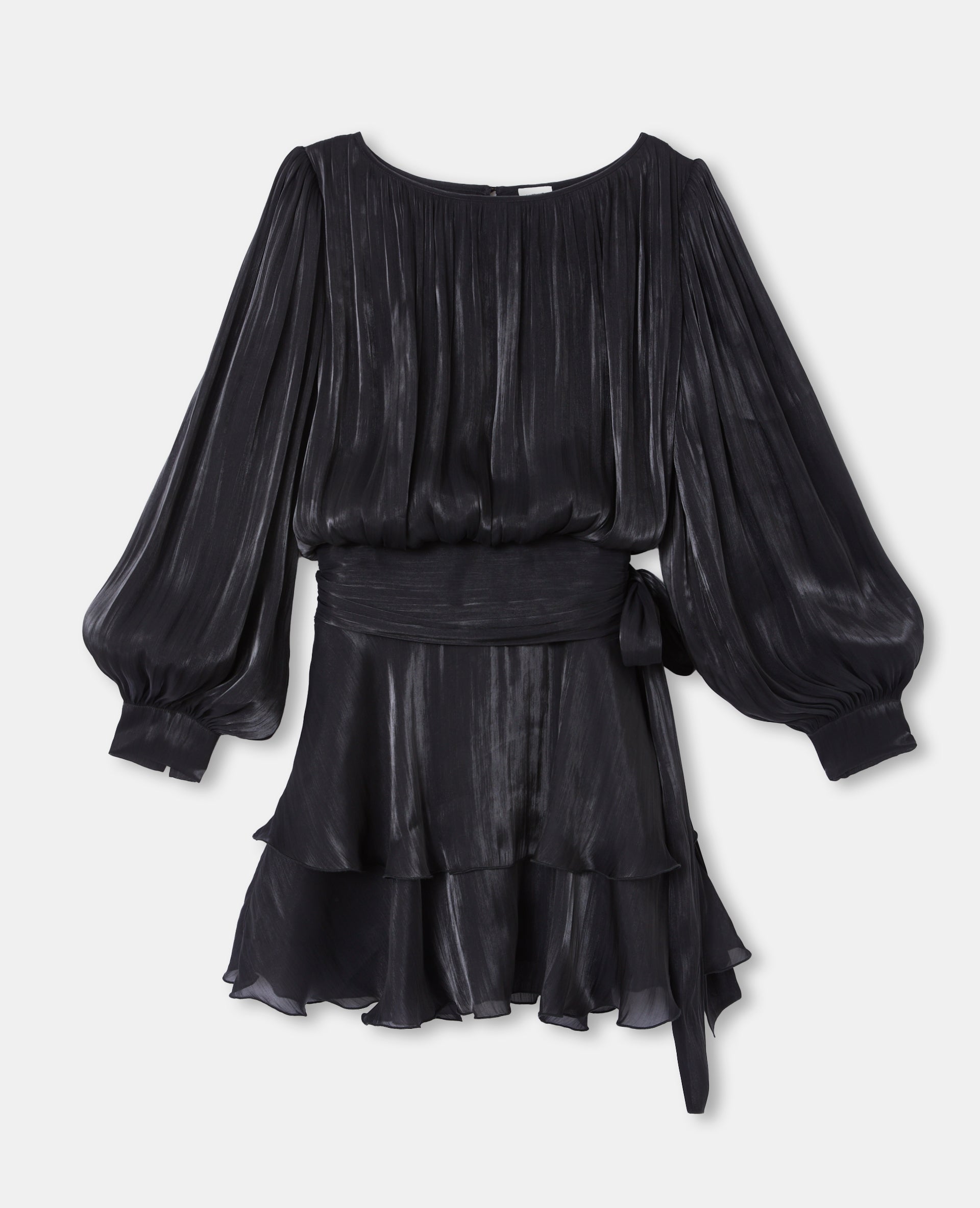 Robe en tissu brillant avec effet drapé