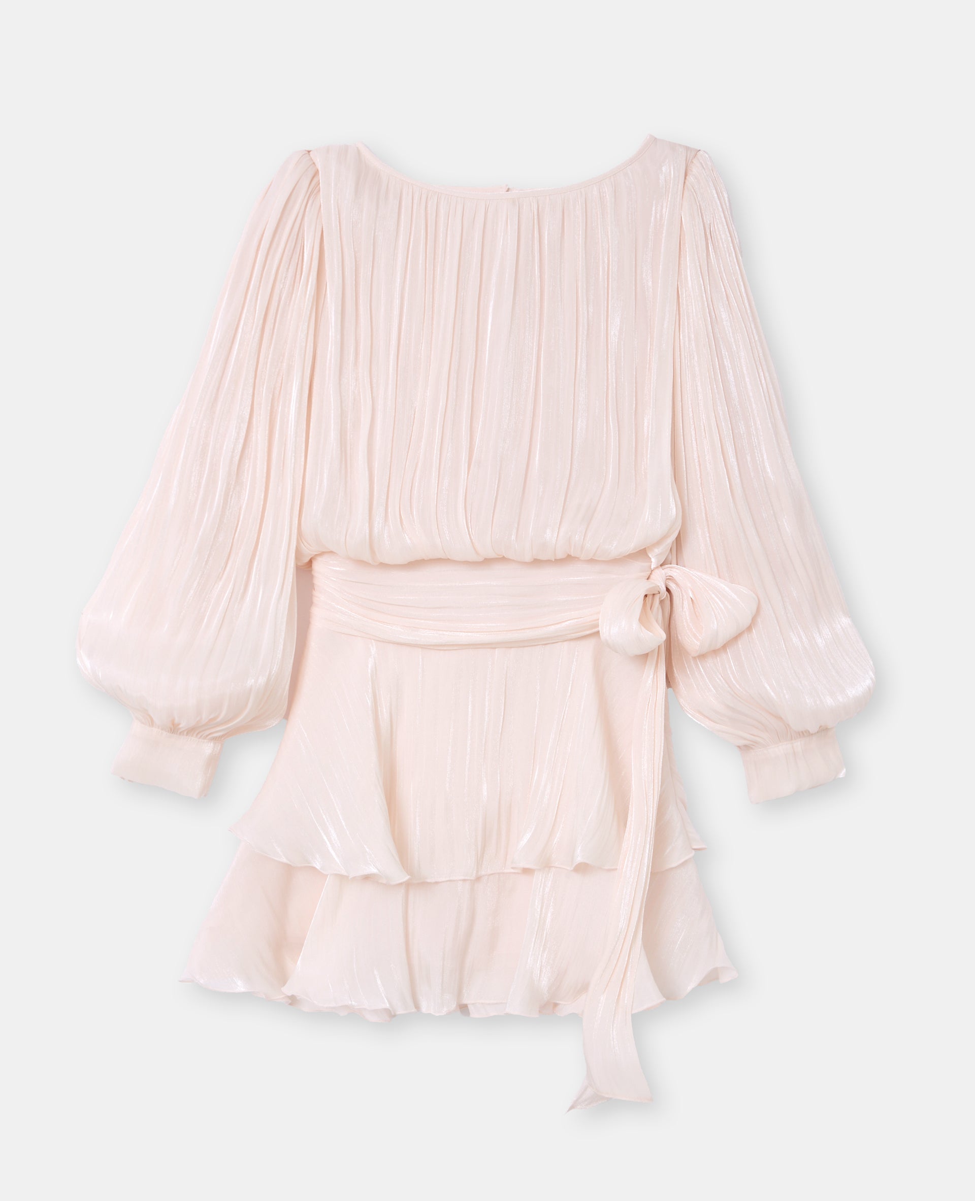 Robe en tissu brillant avec effet drapé