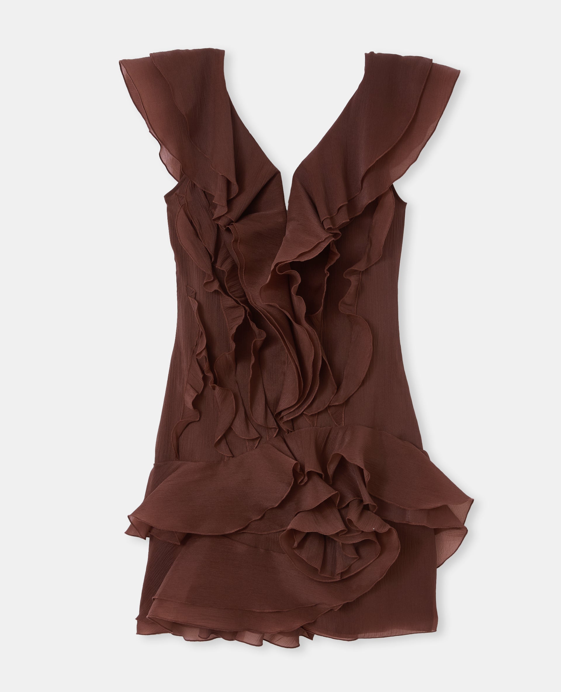 Robe courte sans manches avec volants