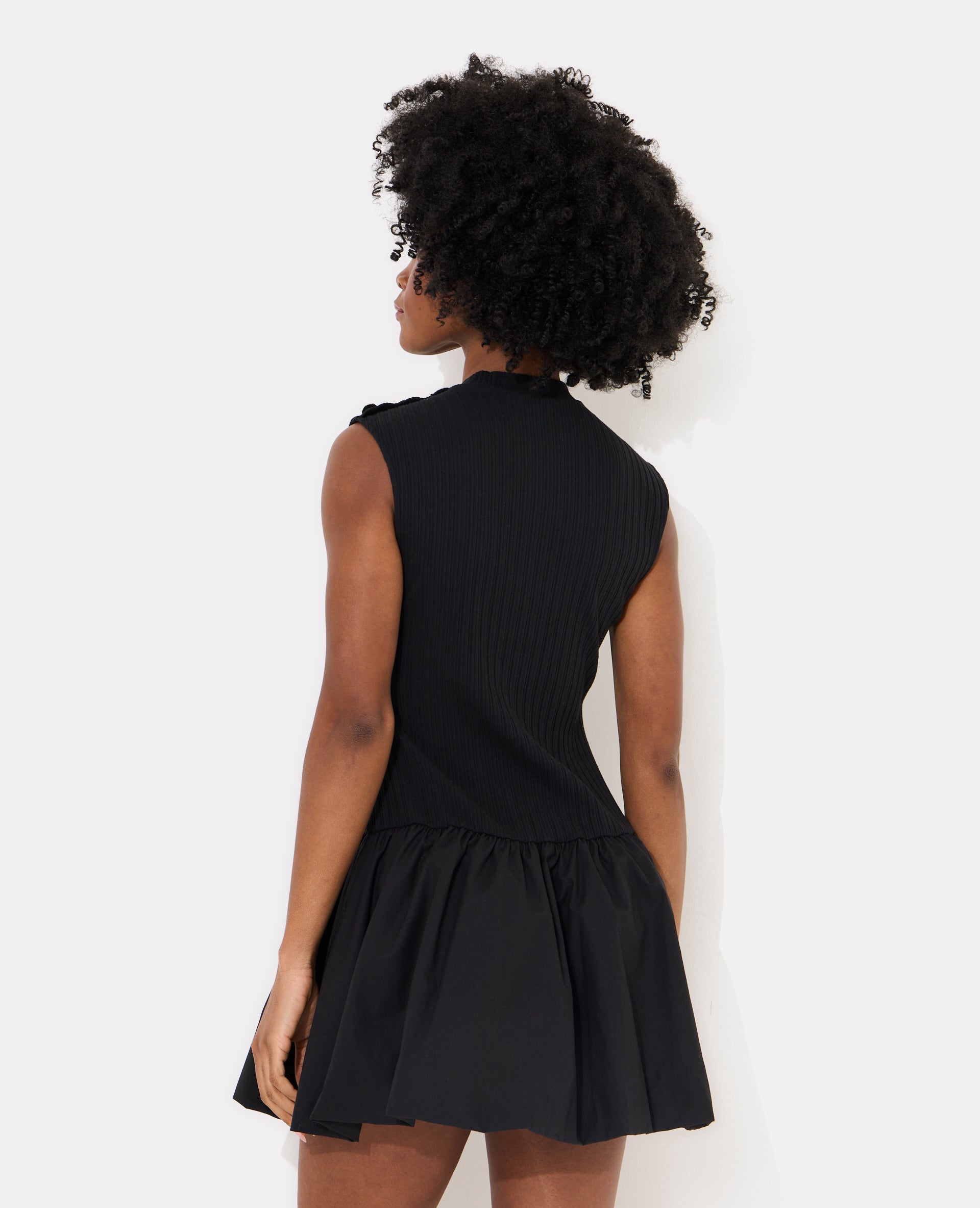 Robe courte boule bi-matière