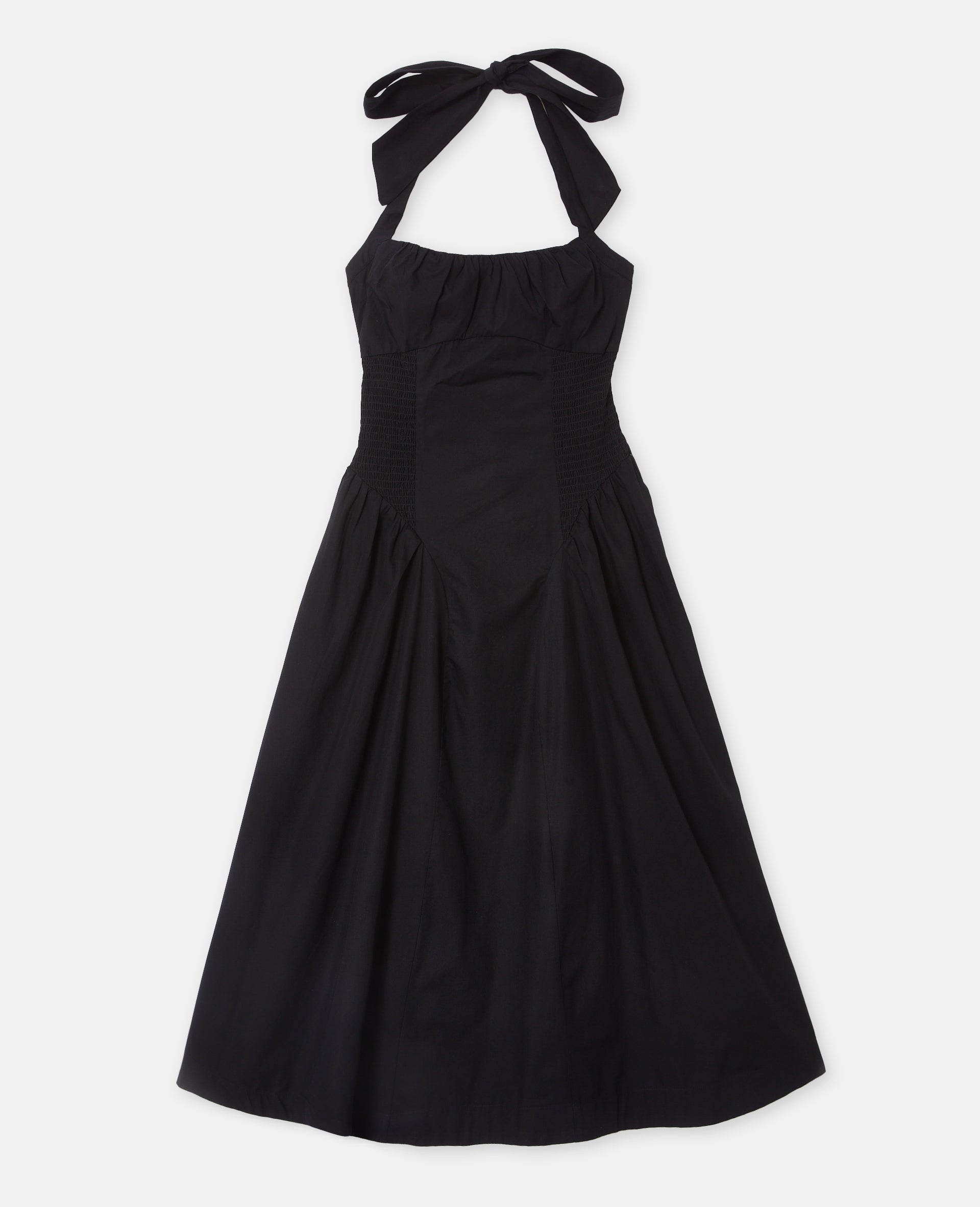 Robe longue évasée avec smocks